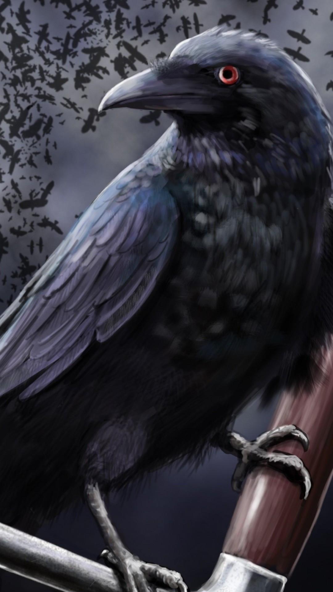 1080 x 1920 · jpeg - Download 1080x1920 Crow, Raven, Dark Theme, Sword Wallpapers for iPhone ...