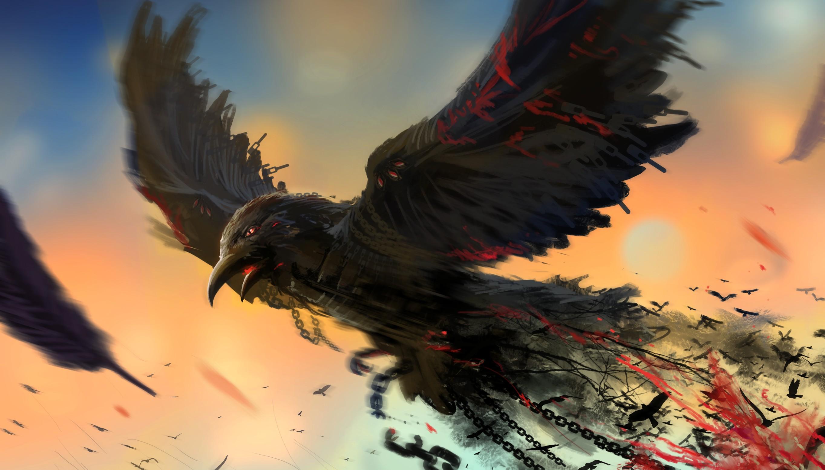 2727 x 1556 · jpeg - Flying Raven HD Wallpaper | Background Image | 2727x1556