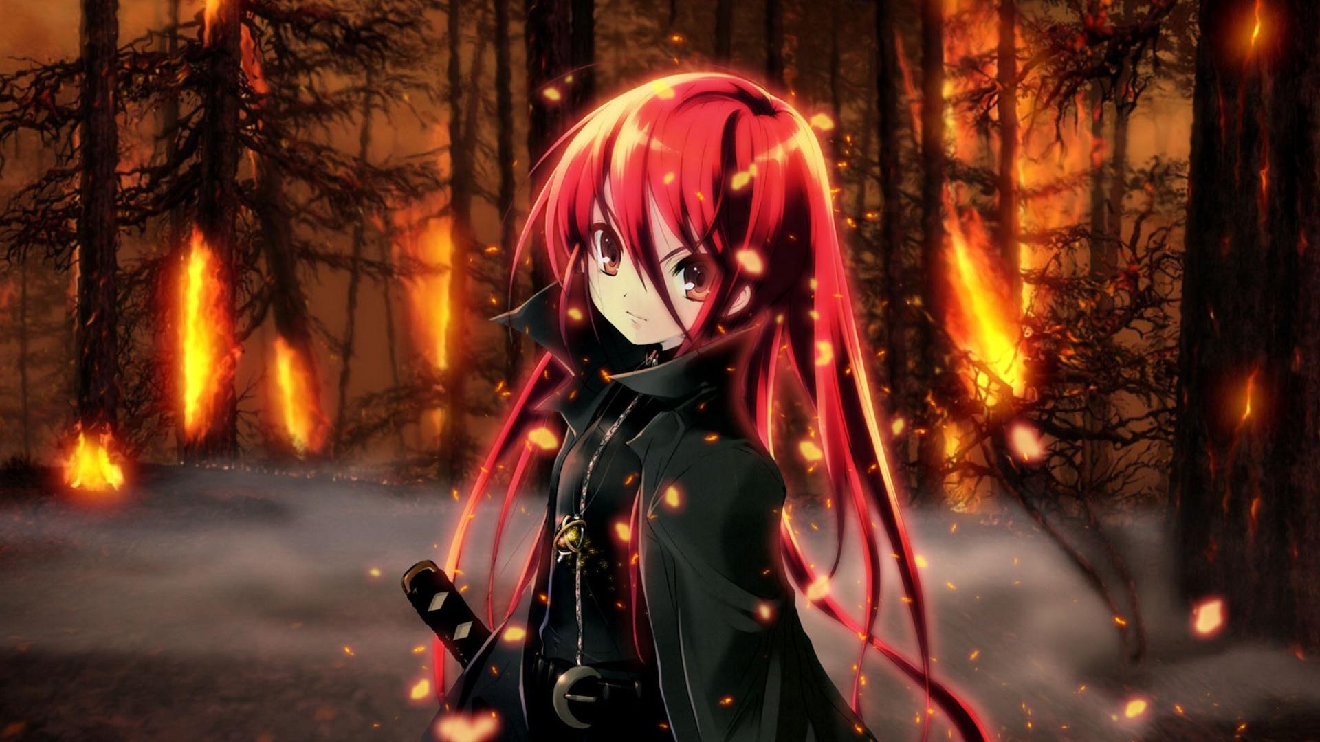 1920 x 1080 · jpeg - Wallpaper In the forest of red hair anime girl 1920x1200 HD Picture, Image