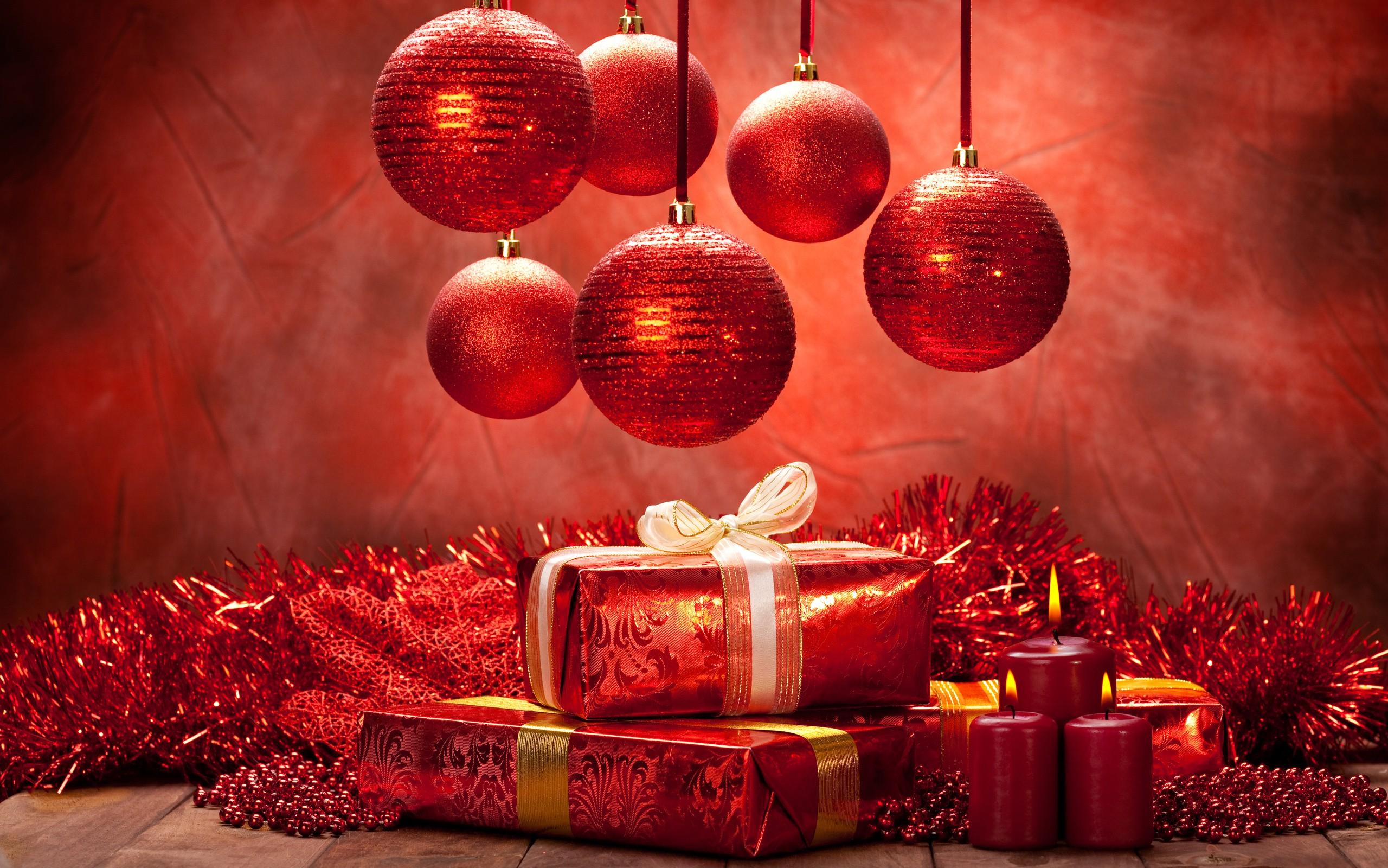 2560 x 1600 · jpeg - snow, Christmas Ornaments, Presents, Decorations, Red, Candles ...