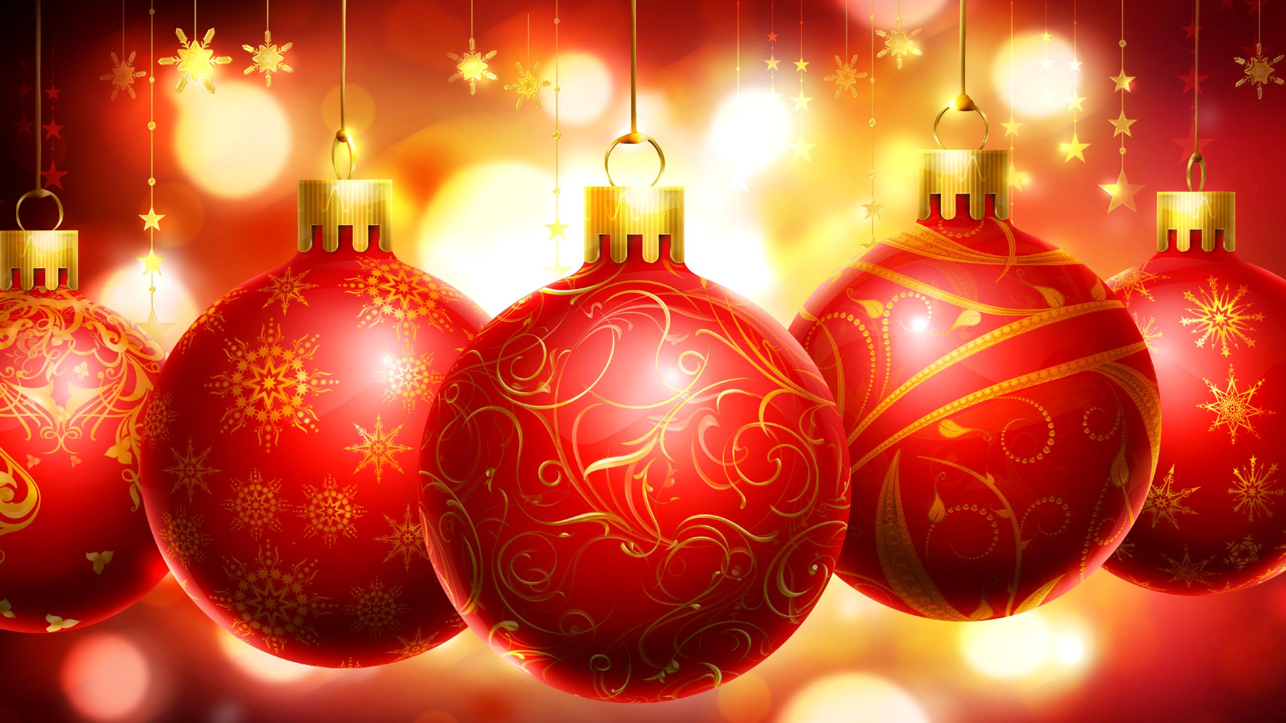 2560 x 1440 · jpeg - Merry Christmas Christmas Decorations Red Hd Wallpaper For Desktop ...