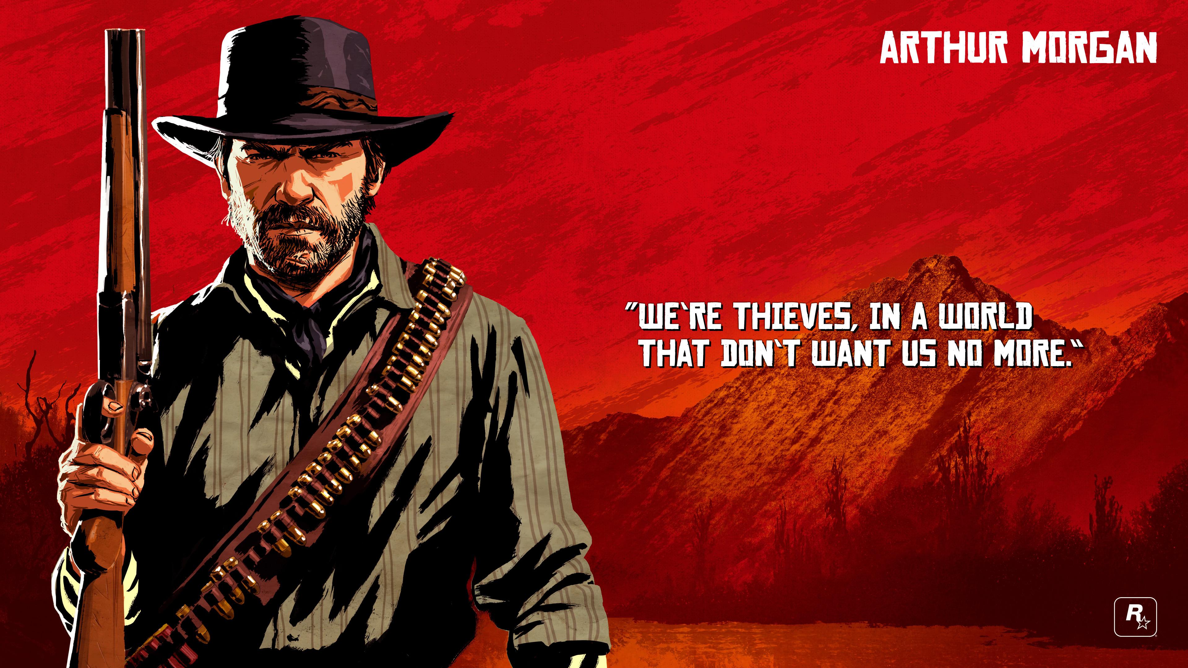 3840 x 2160 · jpeg - Red Dead Redemption 2 Arthur Morgan Quote 4K Wallpaper | Pixelz