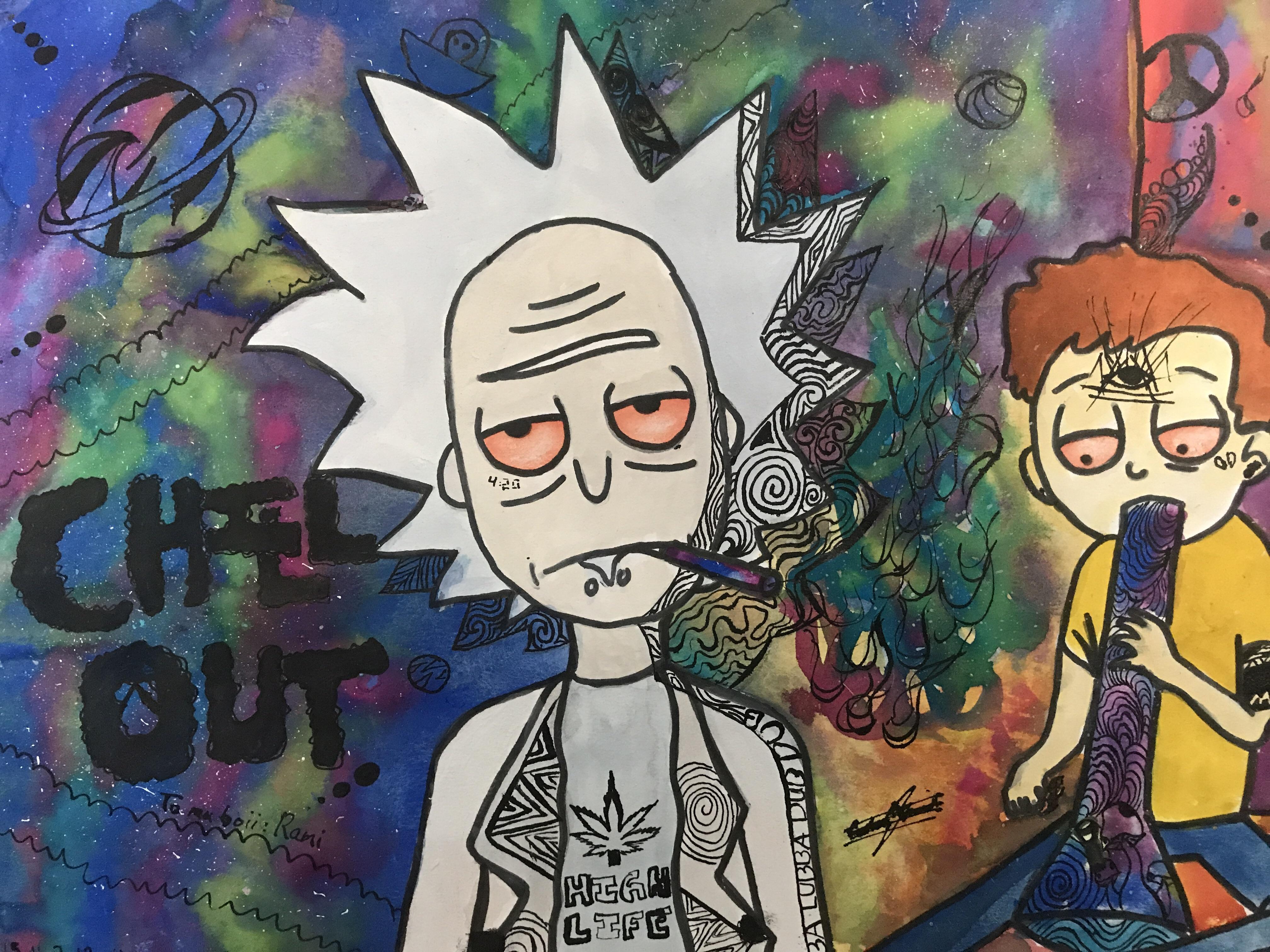 4032 x 3024 · jpeg - Weed Rick And Morty Background - Galaxy iphone weed wallpaper: Iphone ...