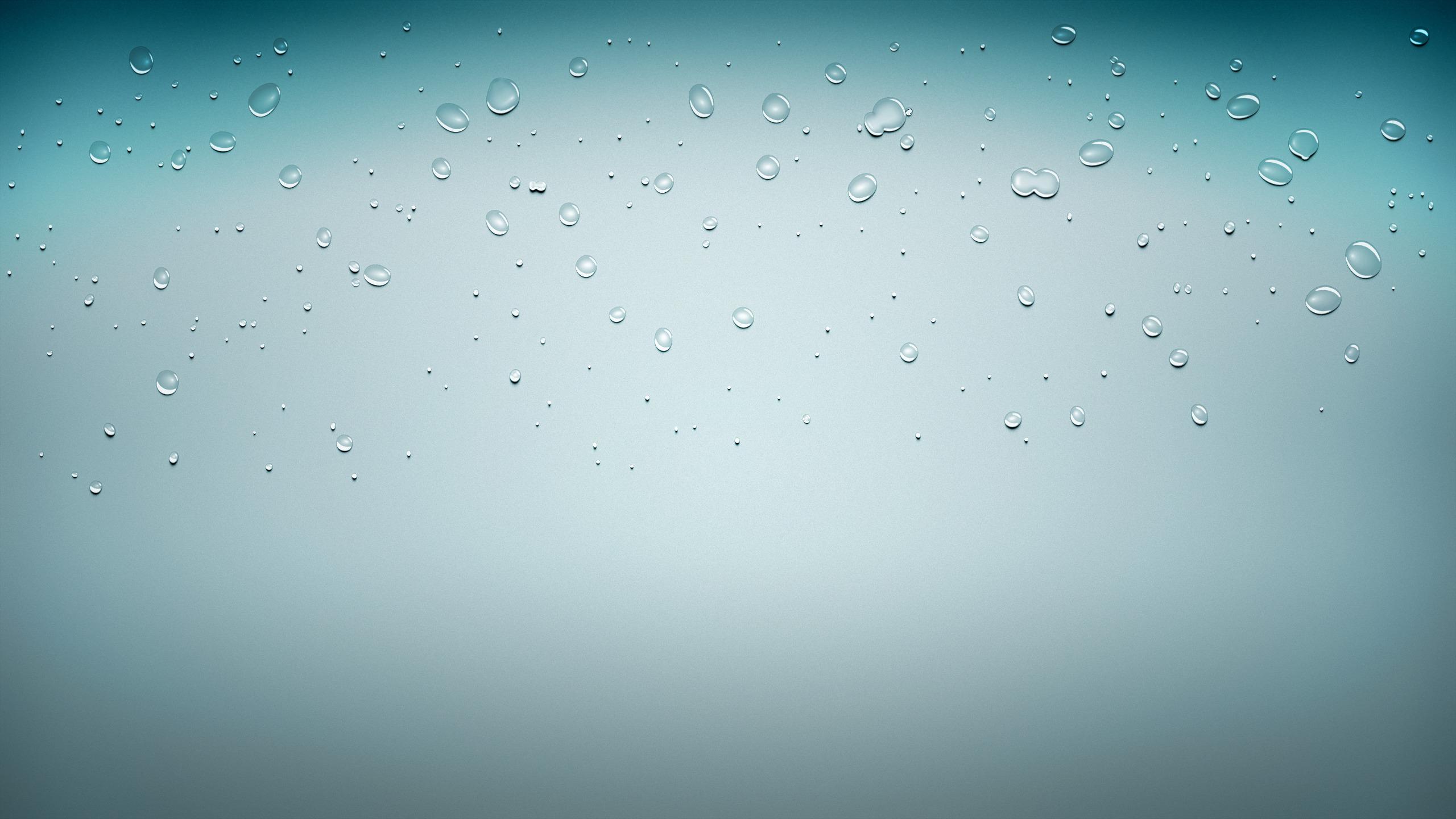 2560 x 1440 · jpeg - water Drops, Abstract, Cyan, Blue Background, Simple, Artwork, Digital ...