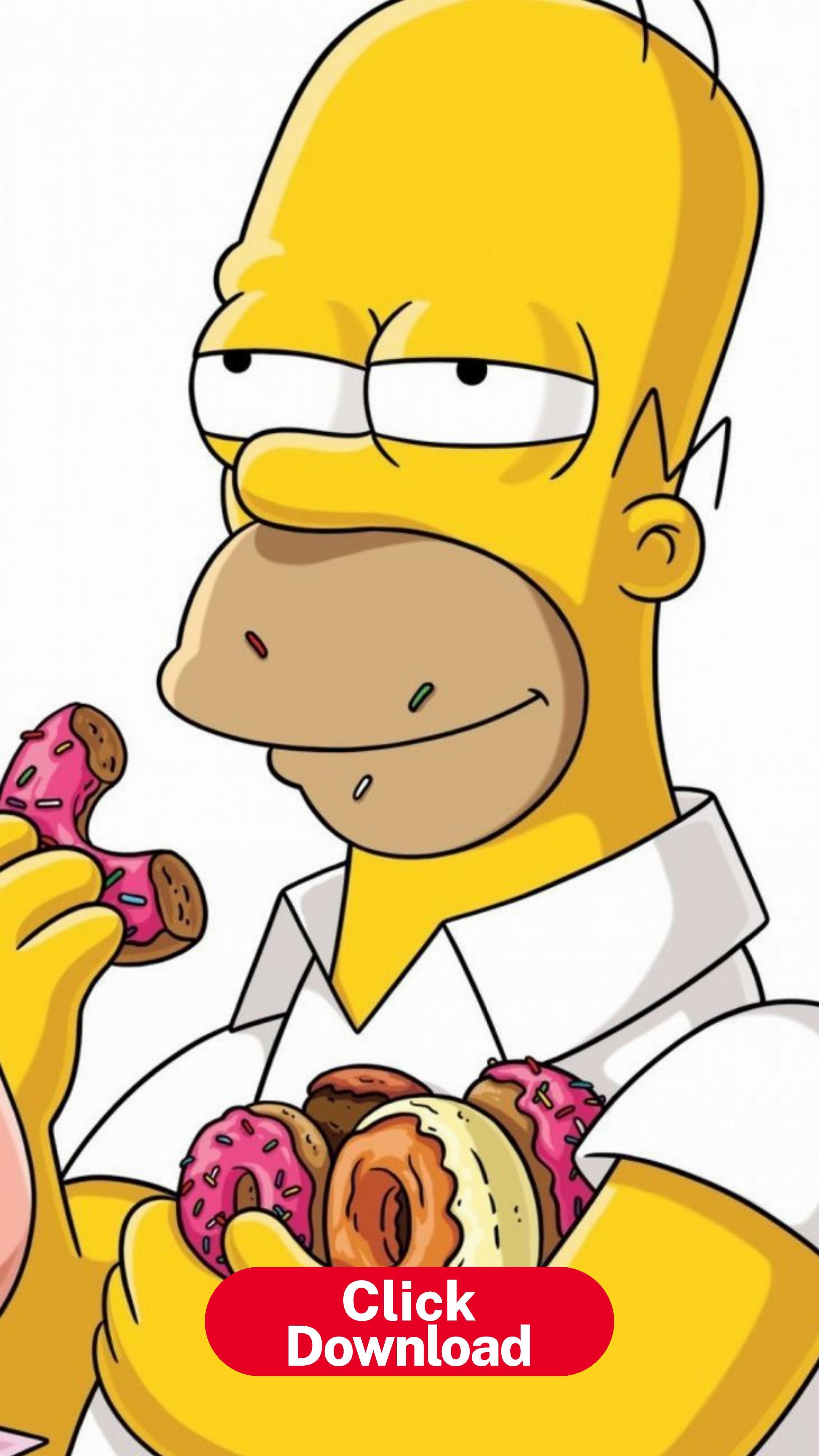 2558 x 4546 · jpeg - Homer Simpson eating donuts lock-screen phone wallpaper background ...