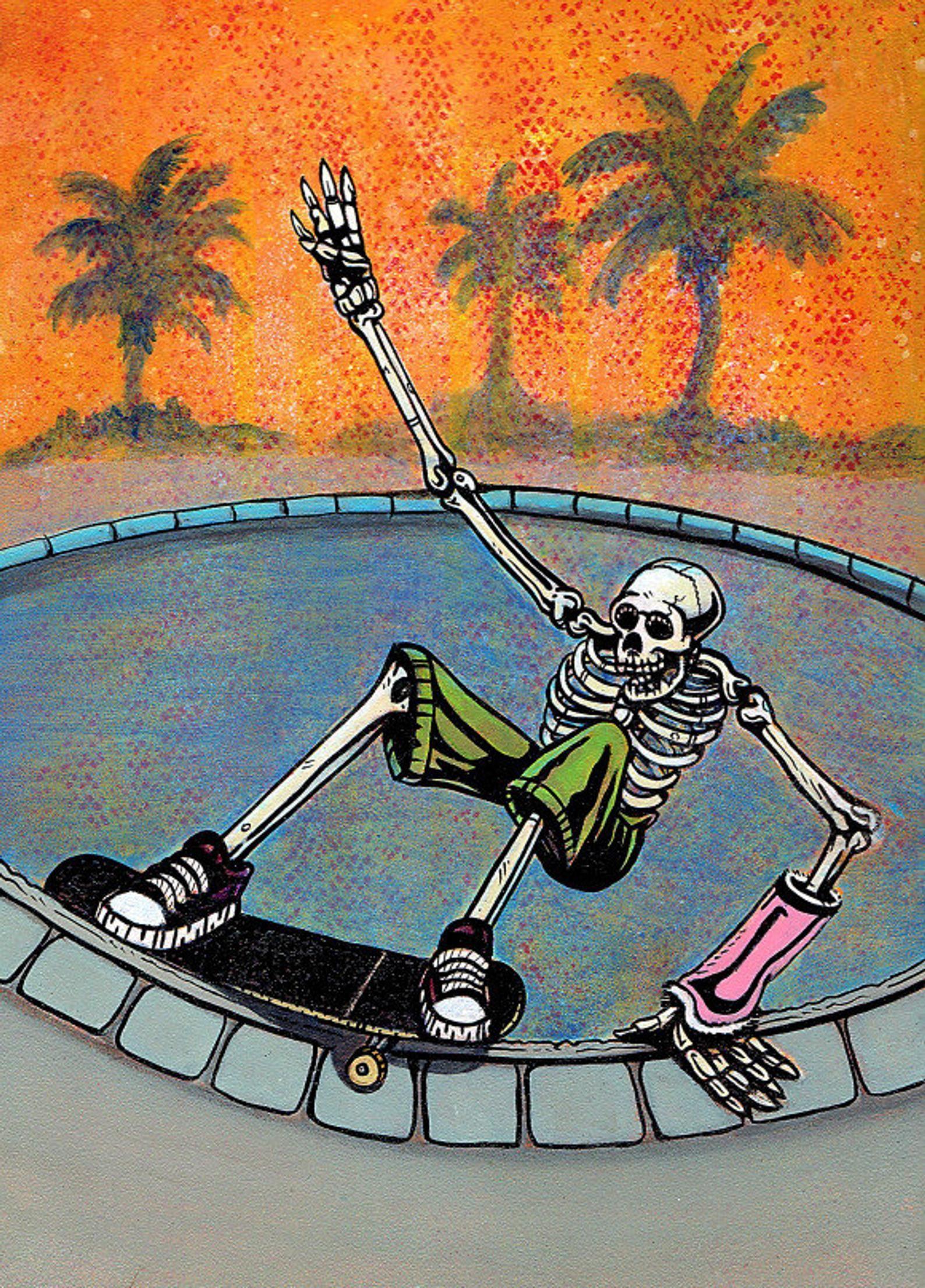 1588 x 2210 · jpeg - SKATE ART PRINT, Skeleton Skateboard, Birthday Gift, Day of Dead ...