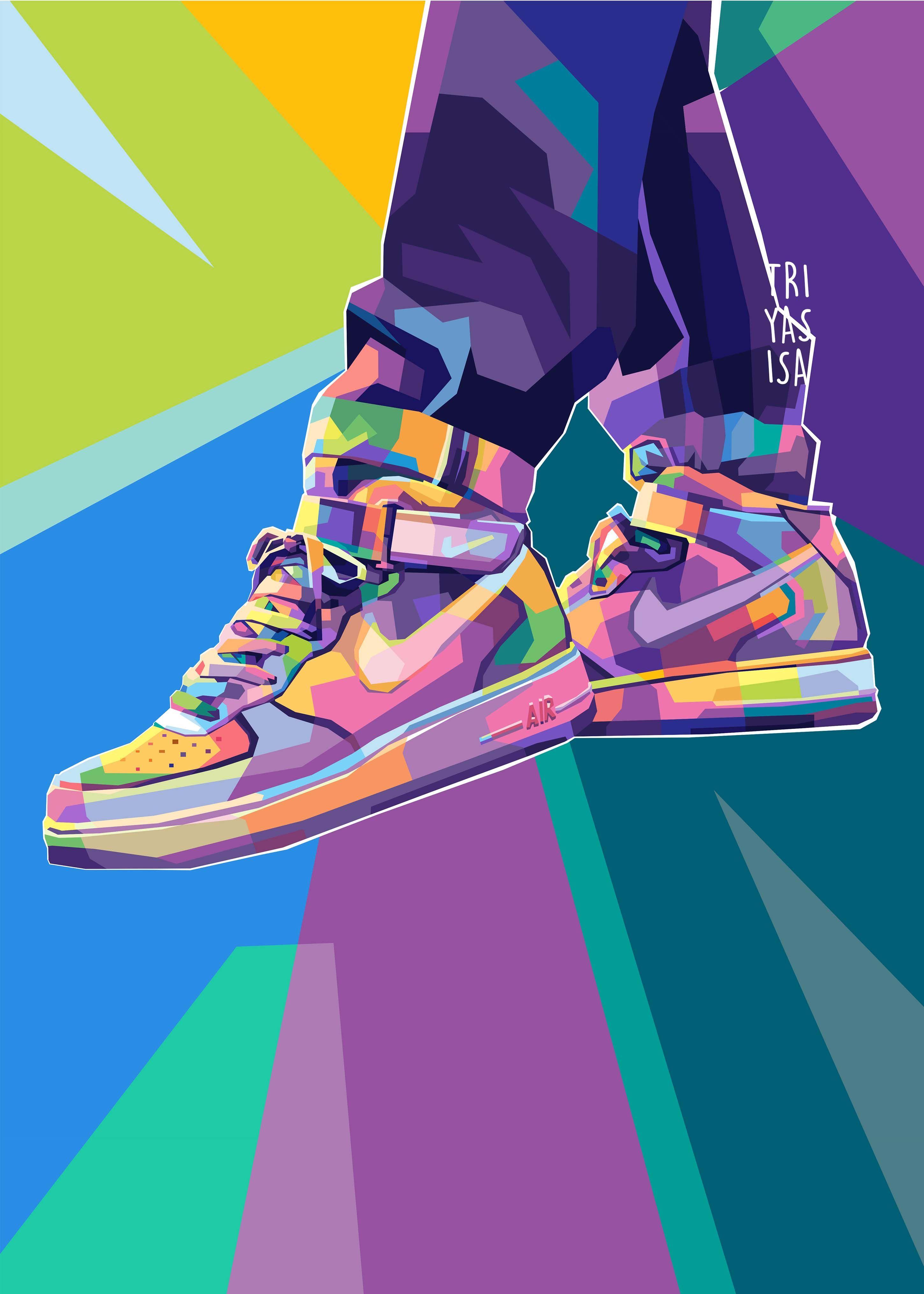 2900 x 4060 · jpeg - Illustration Sneakers in 2021 | Nike logo wallpapers, Nike wallpaper ...