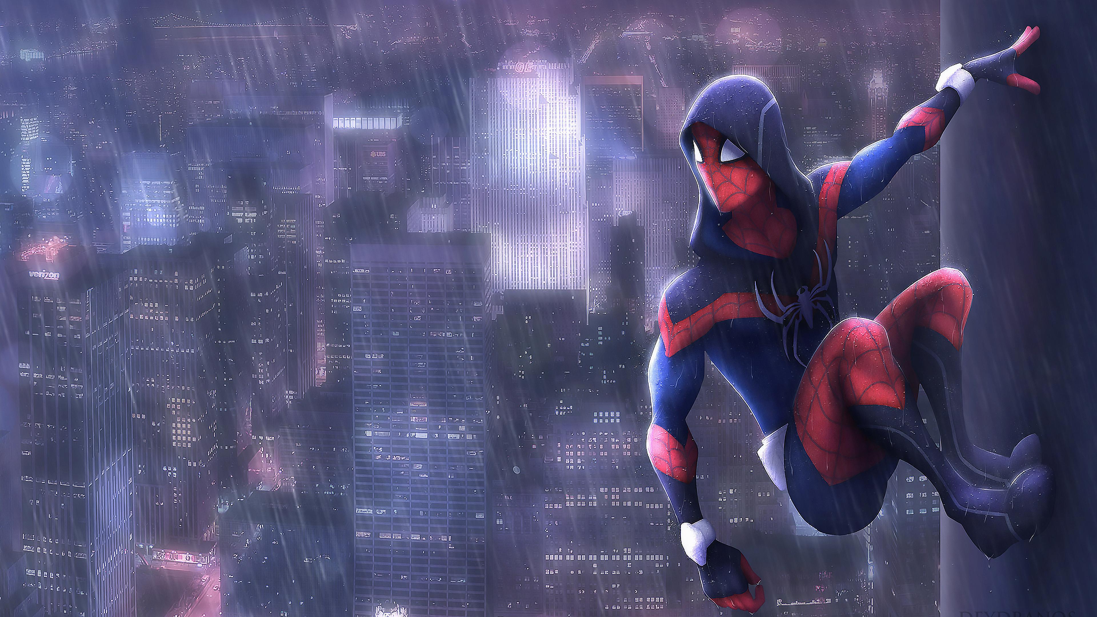 3840 x 2160 · jpeg - Spiderman In Rain Art, HD Superheroes, 4k Wallpapers, Images ...