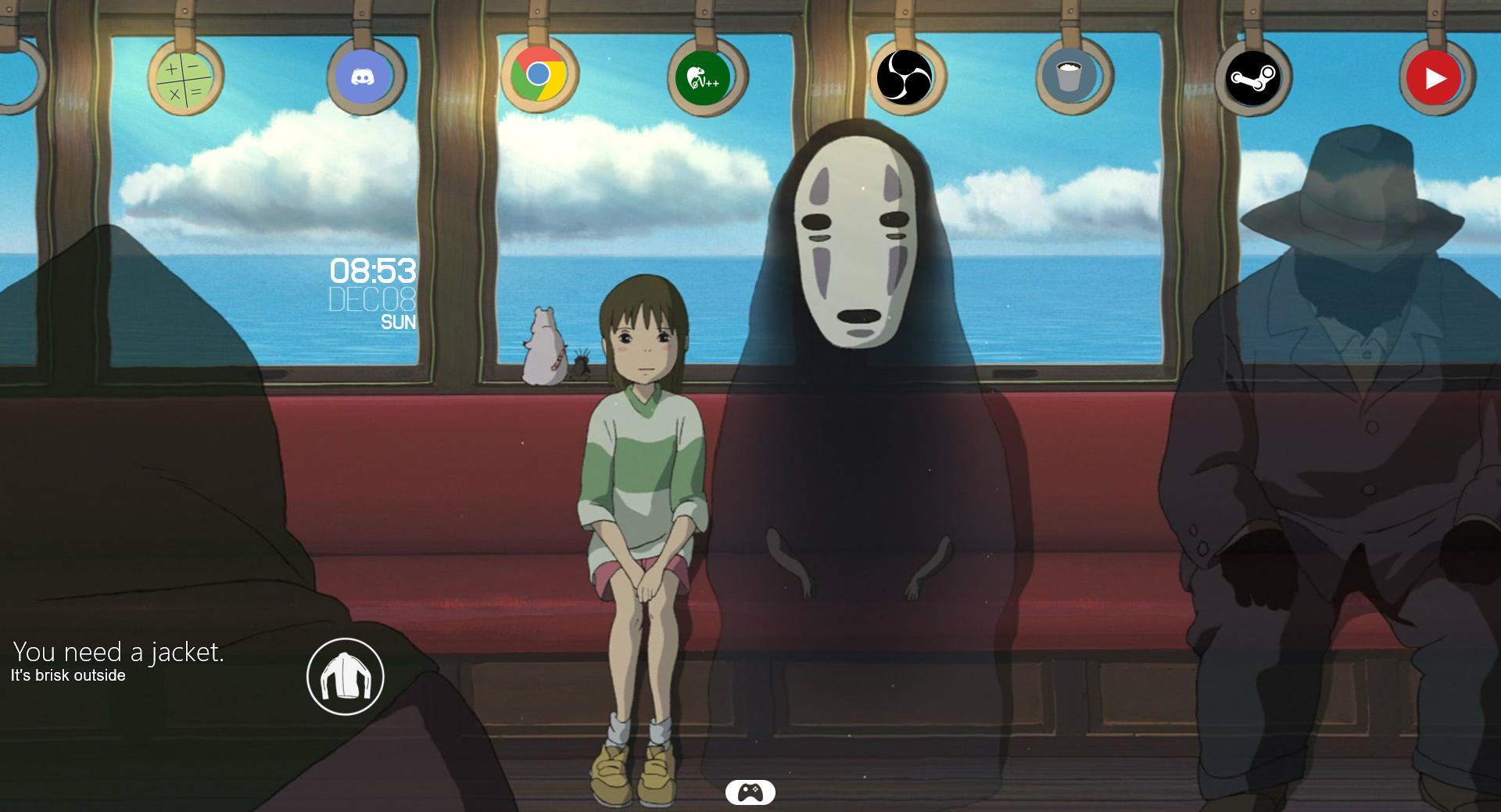 1920 x 1039 · png - Spirited away train with rainmeter and wallpaper engine! Deets in ...