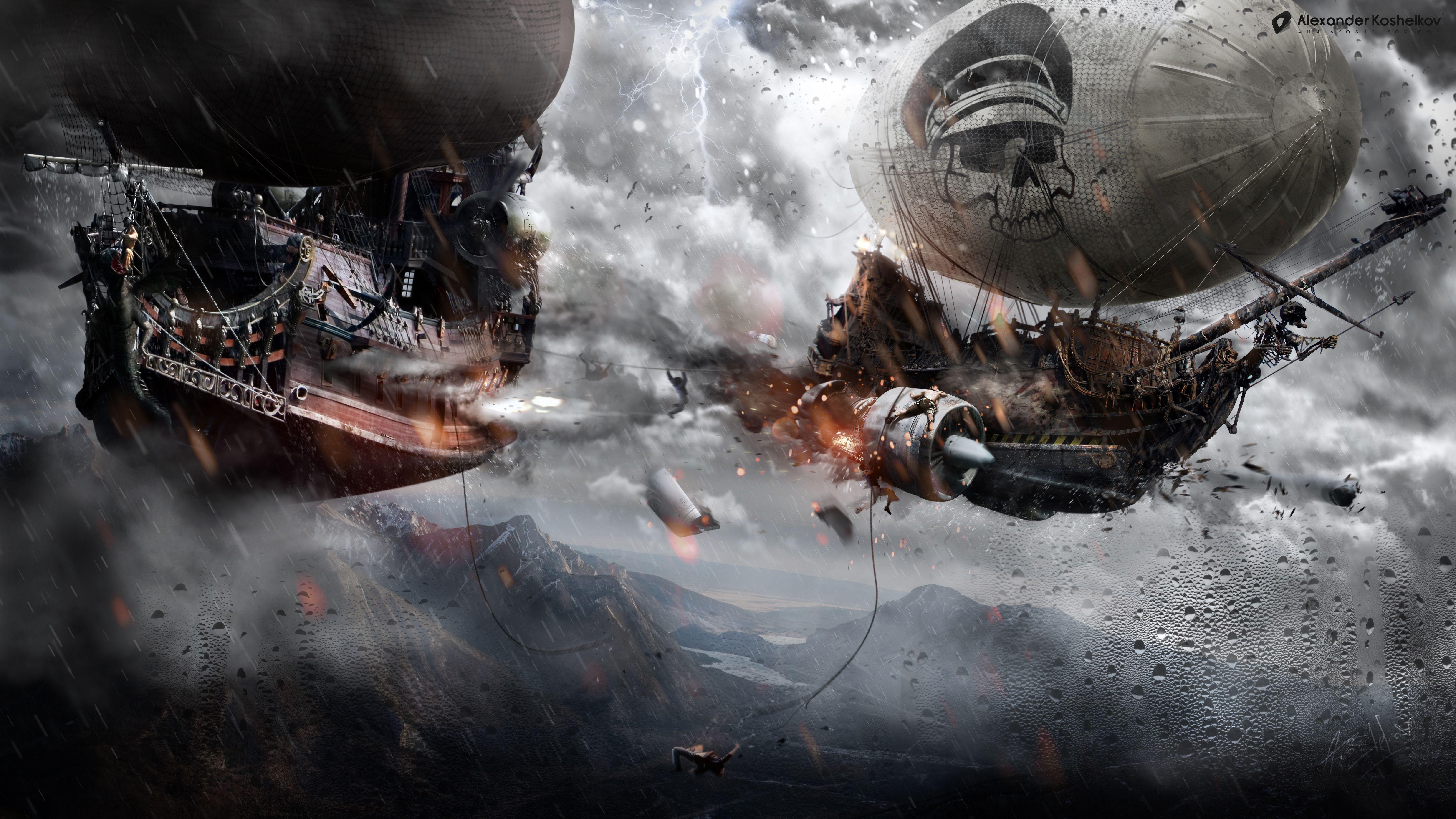 6400 x 3600 · jpeg - Airship Of Doom by Koshelkovviantart on @deviantART | Steampunk ...