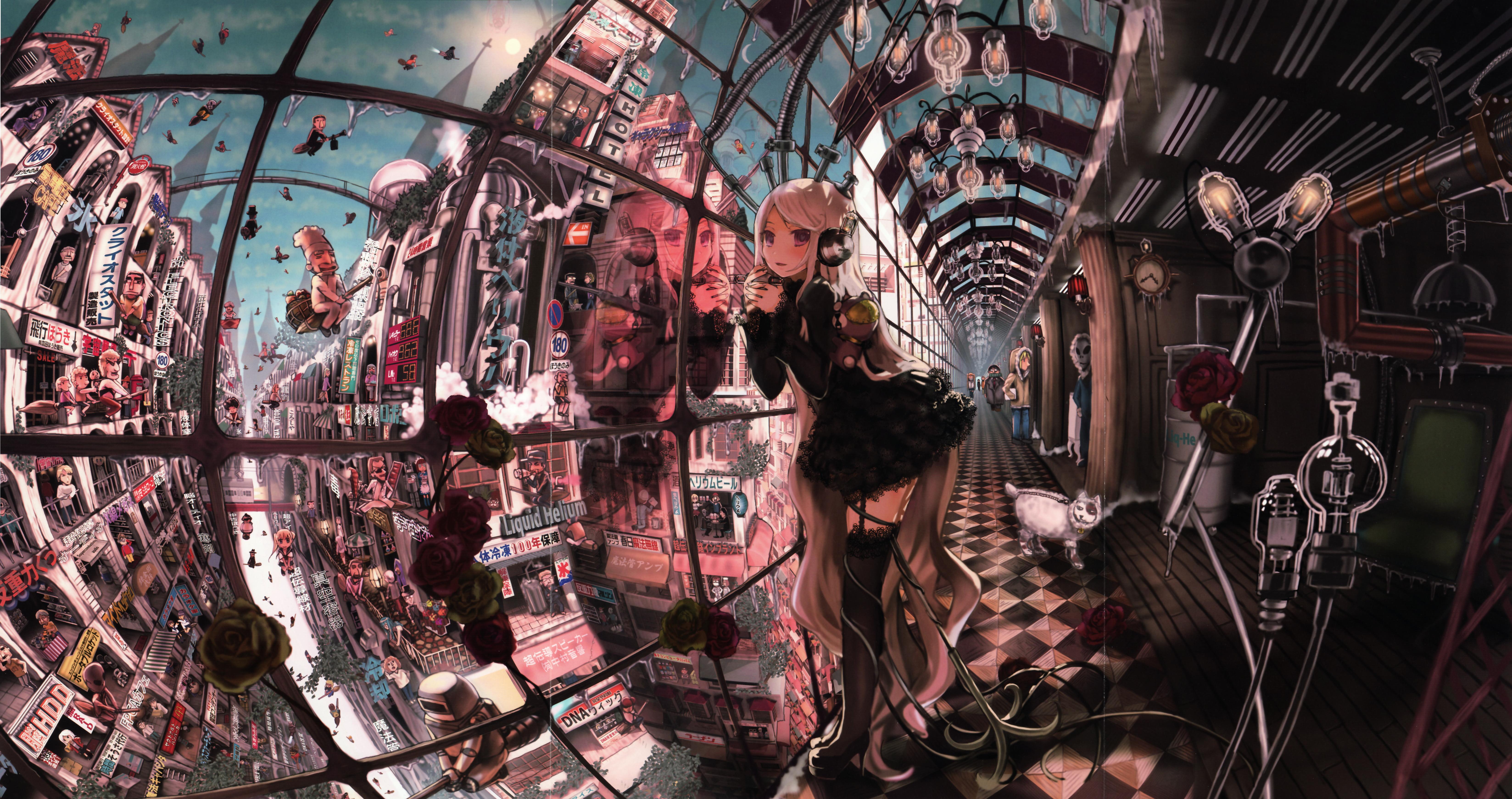 6590 x 3484 · jpeg - steampunk, gothic lolita, anime, anime girls, city | 6590x3484 ...