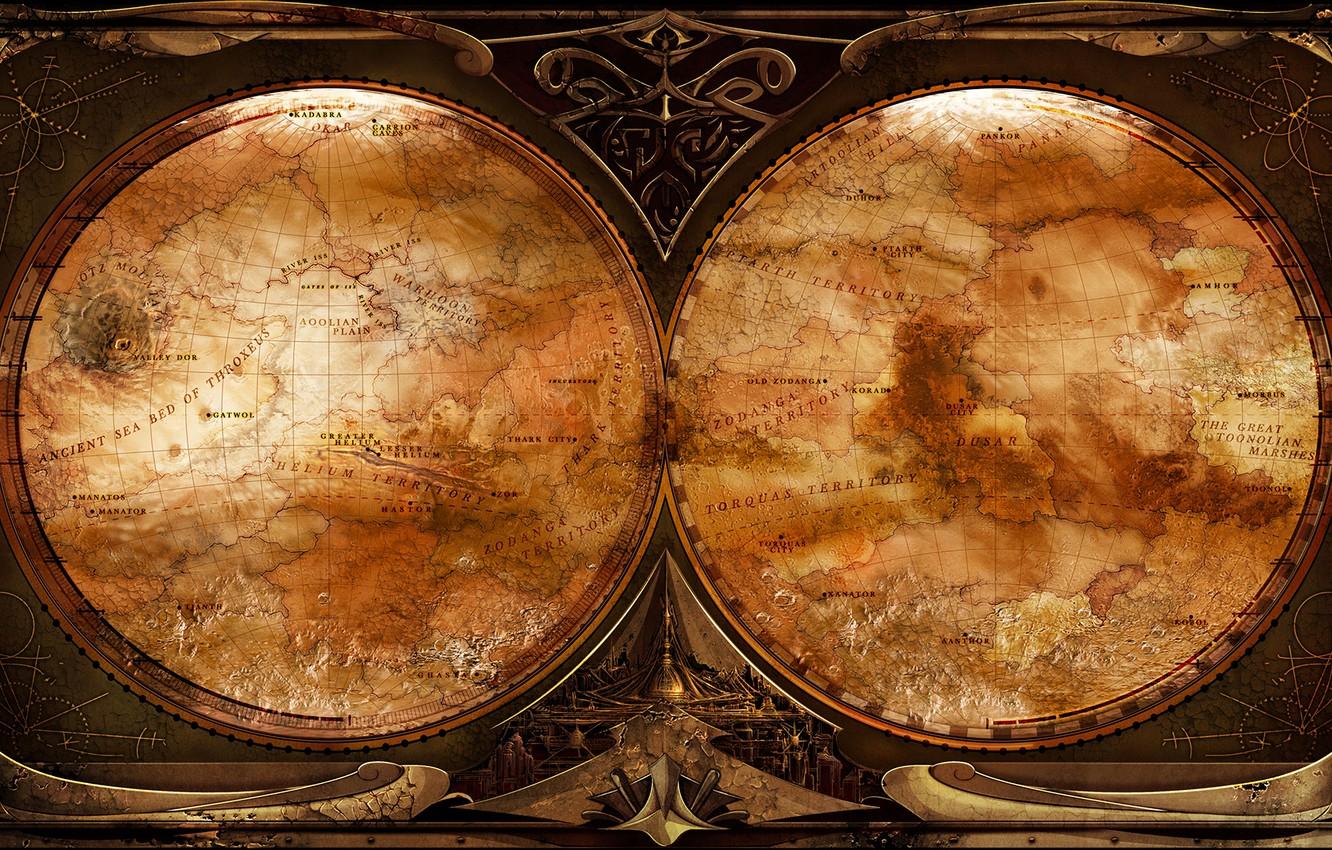 1332 x 850 · jpeg - Wallpaper map, steampunk, turn, steampunk, the map images for desktop ...
