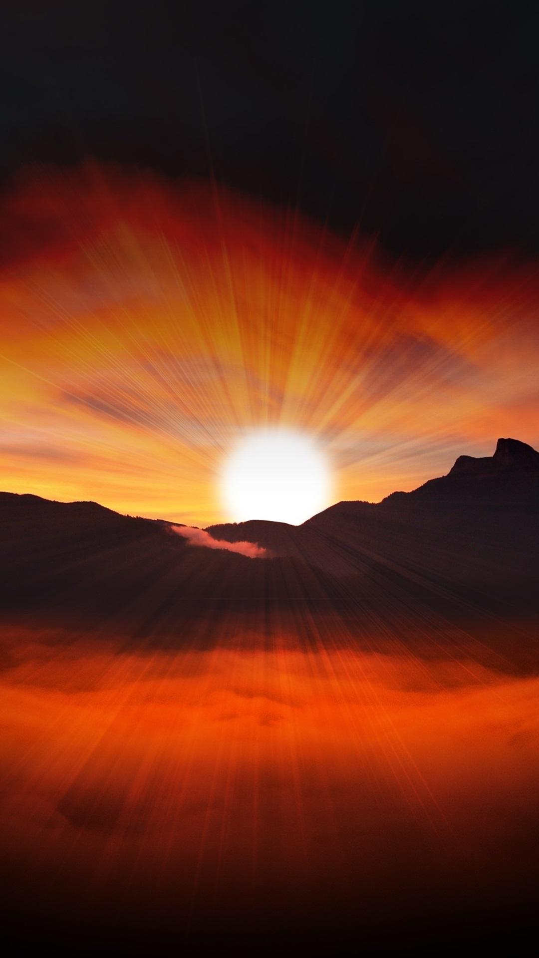 1080 x 1920 · jpeg - Mountains, beautiful sunrise, sun rays 1080x1920 iPhone 8/7/6/6S Plus ...