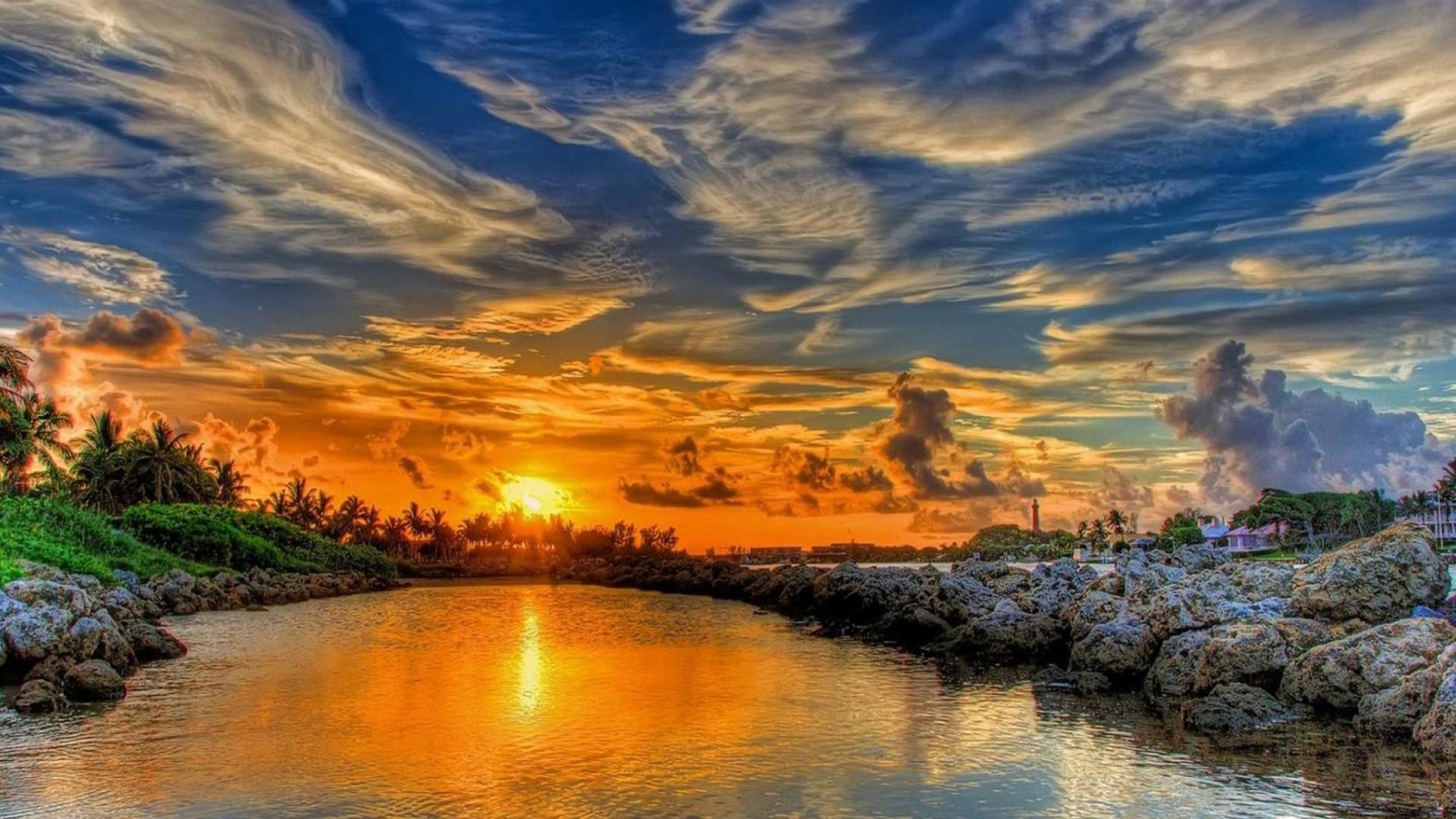 1920 x 1080 · jpeg - Tropical Sunset HD Wallpaper | Background Image | 1920x1080