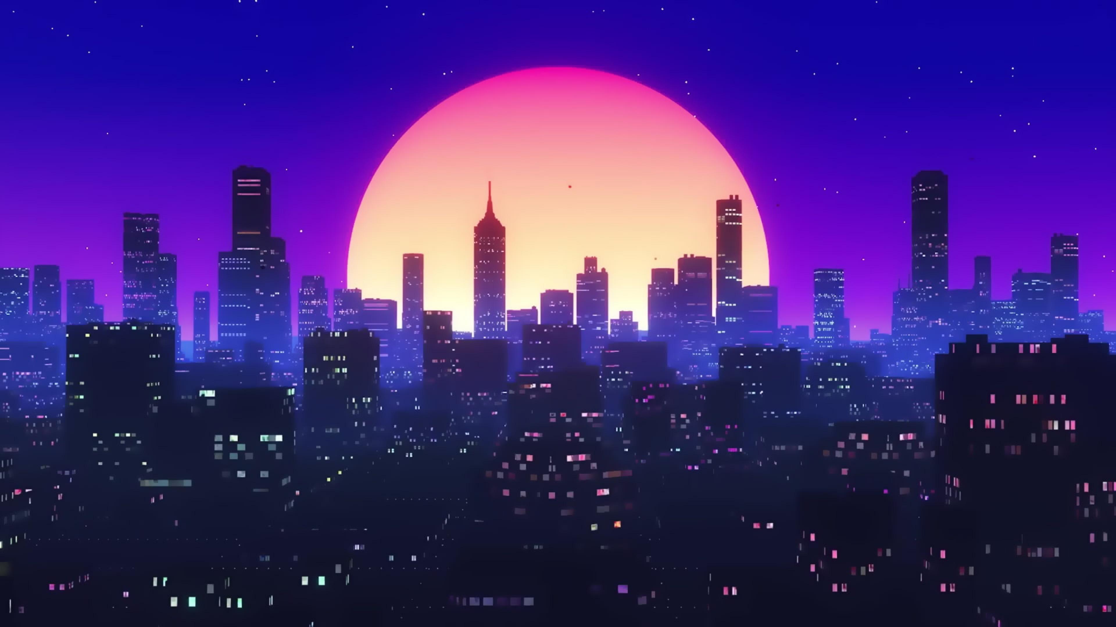 3840 x 2160 · jpeg - Synthwave City [ 3840x2160 ] : wallpapers