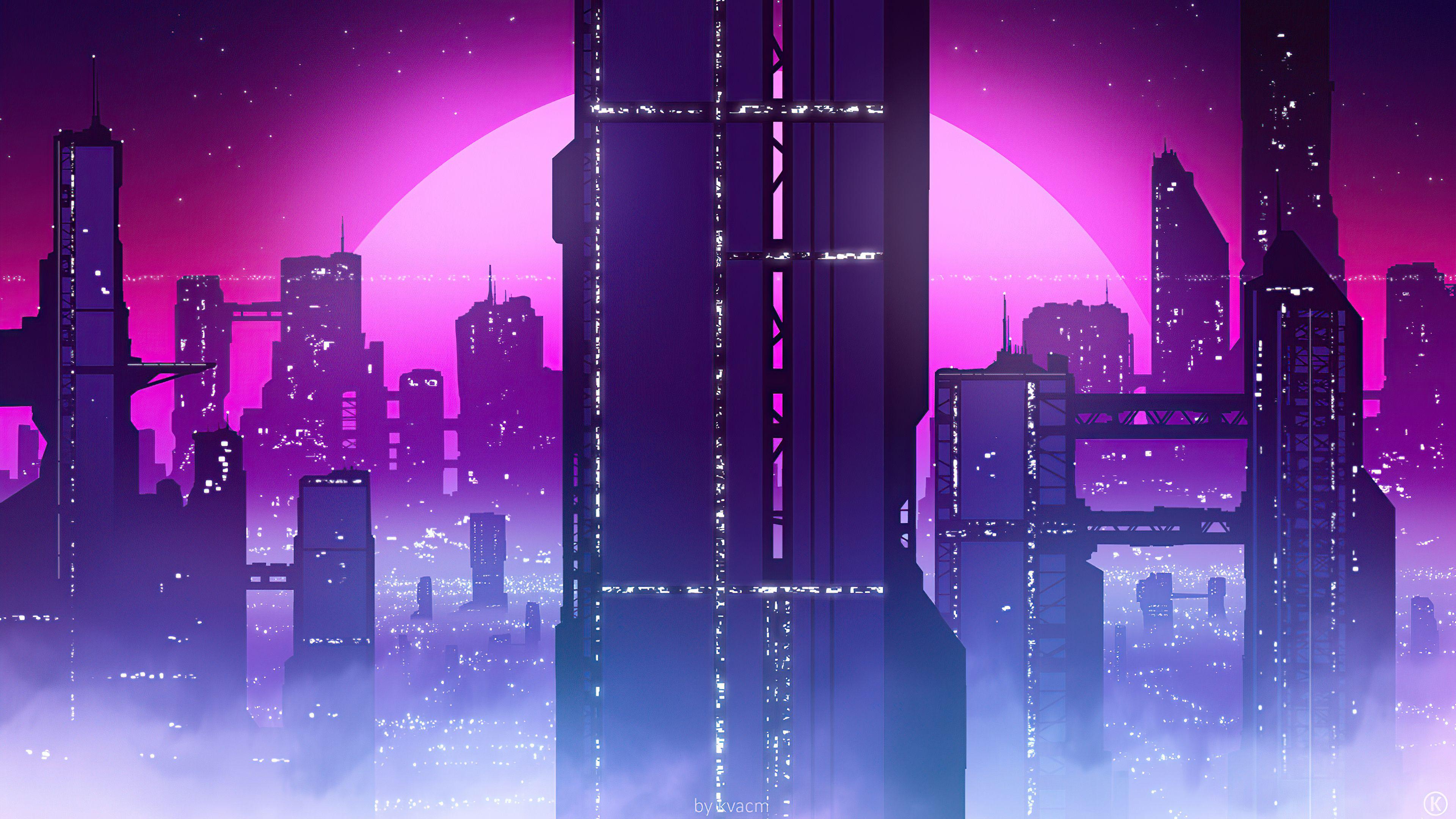 3840 x 2160 · jpeg - Synthwave City Wallpapers - Top Free Synthwave City Backgrounds ...