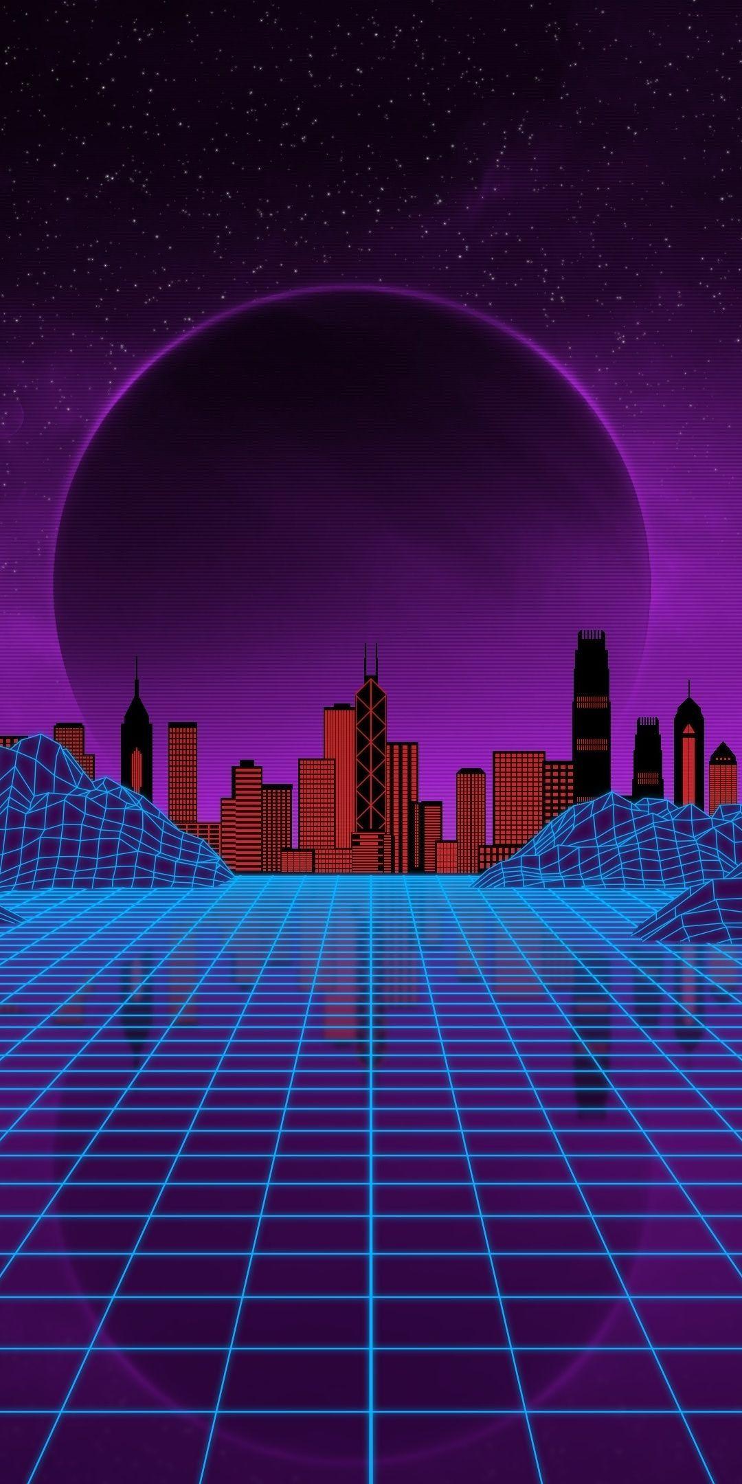 1080 x 2160 · jpeg - Synthwave City Wallpapers - Top Free Synthwave City Backgrounds ...