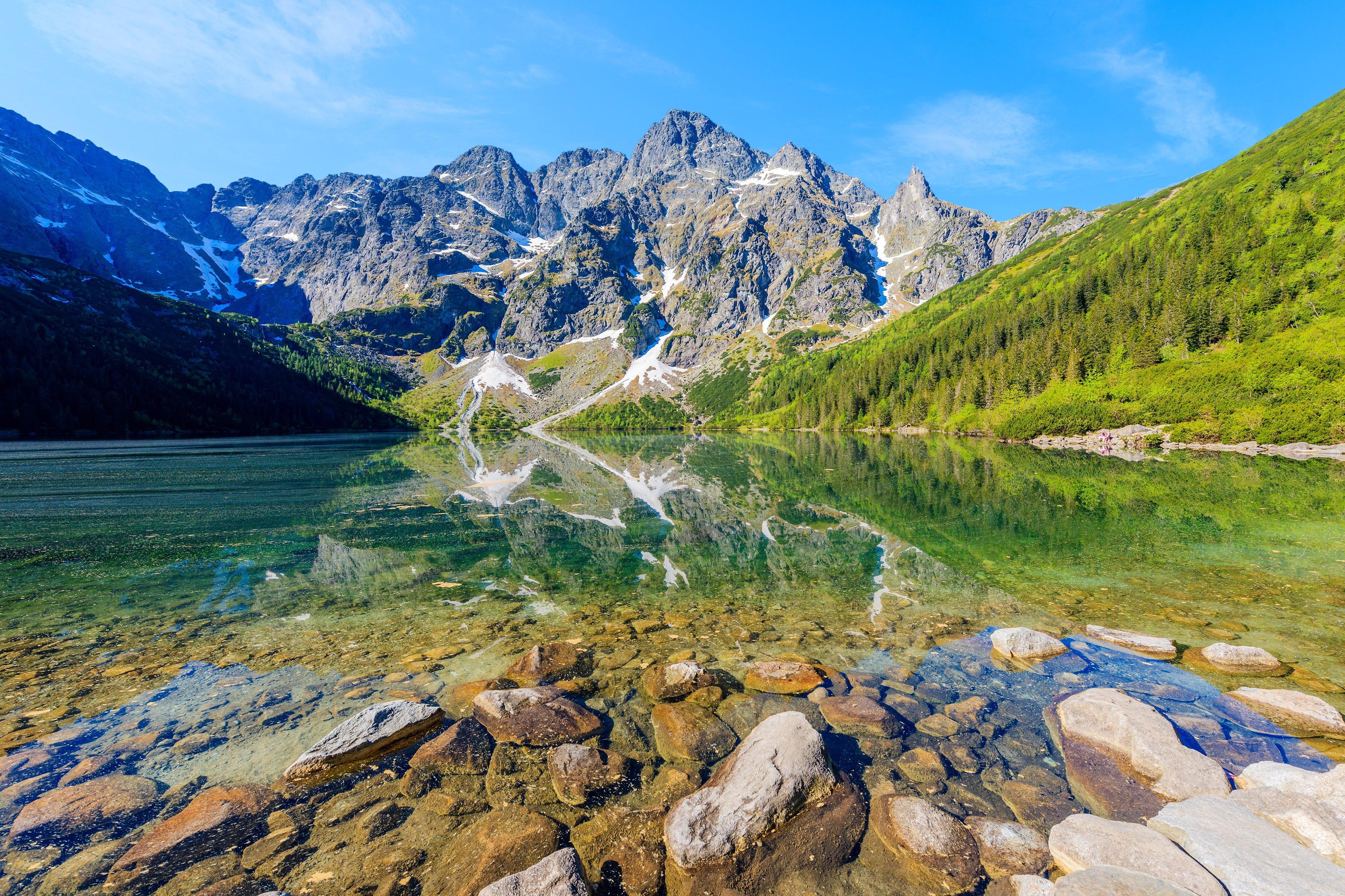 3600 x 2400 · jpeg - Poland Mountains Lake Stones Scenery Morskie Oko lake Tatra Mountains ...