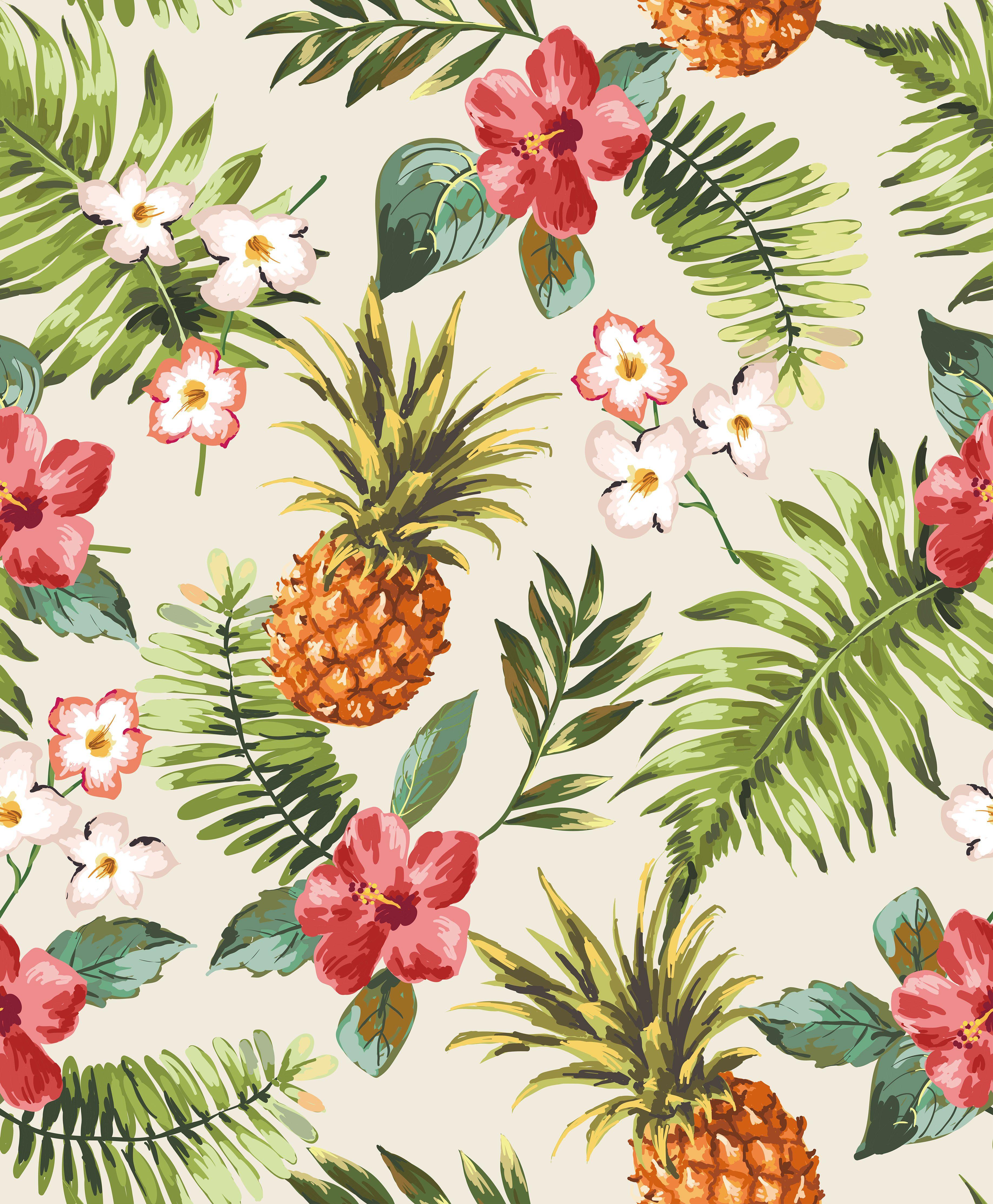 3673 x 4455 · jpeg - retro palm wallpaper - Google Search | Pineapple wallpaper, Tropical ...