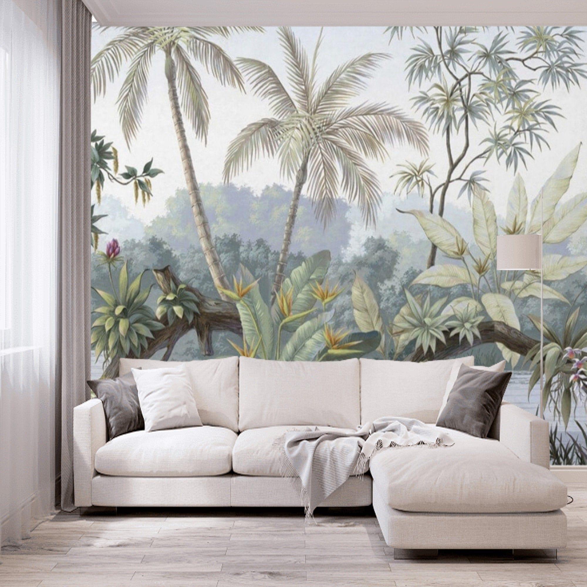 2000 x 2000 · jpeg - Tropical Wallpaper Mural Removable Jungle Wall Mural Peel and | Etsy