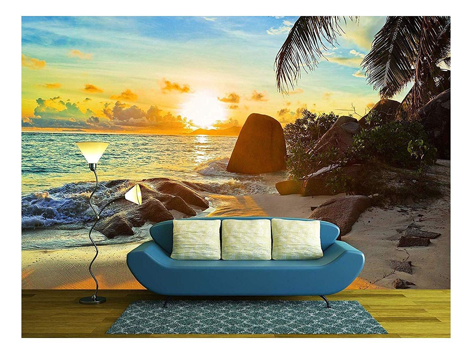 1500 x 1125 · jpeg - wall26 - Tropical Beach at Sunset - Nature Background - Removable Wall ...