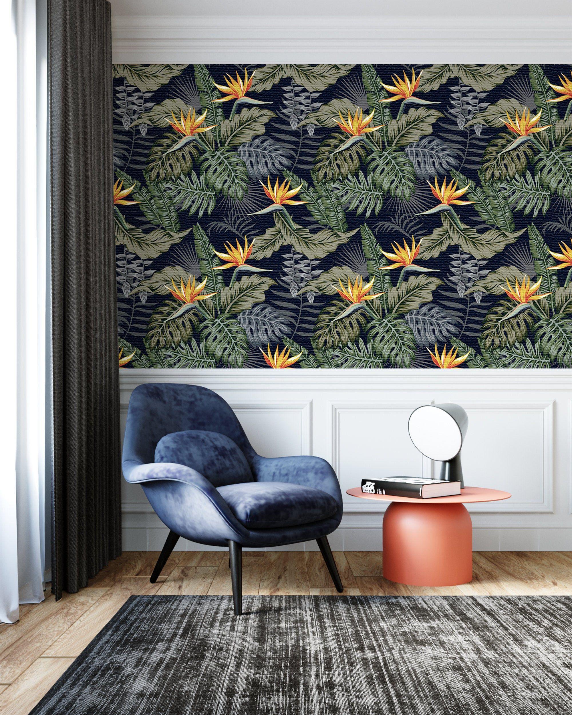 2000 x 2500 · jpeg - Removable Wallpaper Tropical Floral, Peel and Stick Wallpaper, Wall ...
