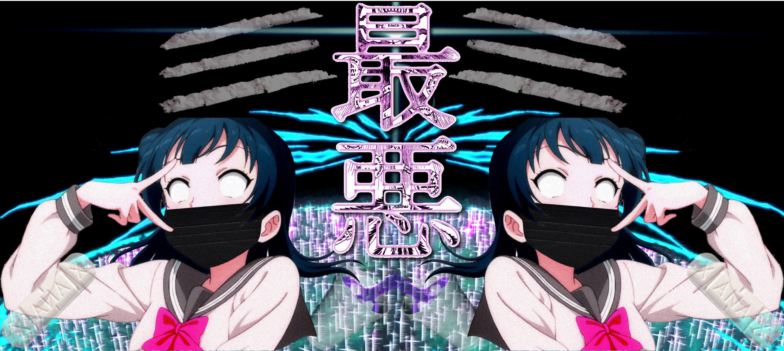 2560 x 1148 · jpeg - Aesthetic Vaporwave Anime Girl - Anime Wallpaper