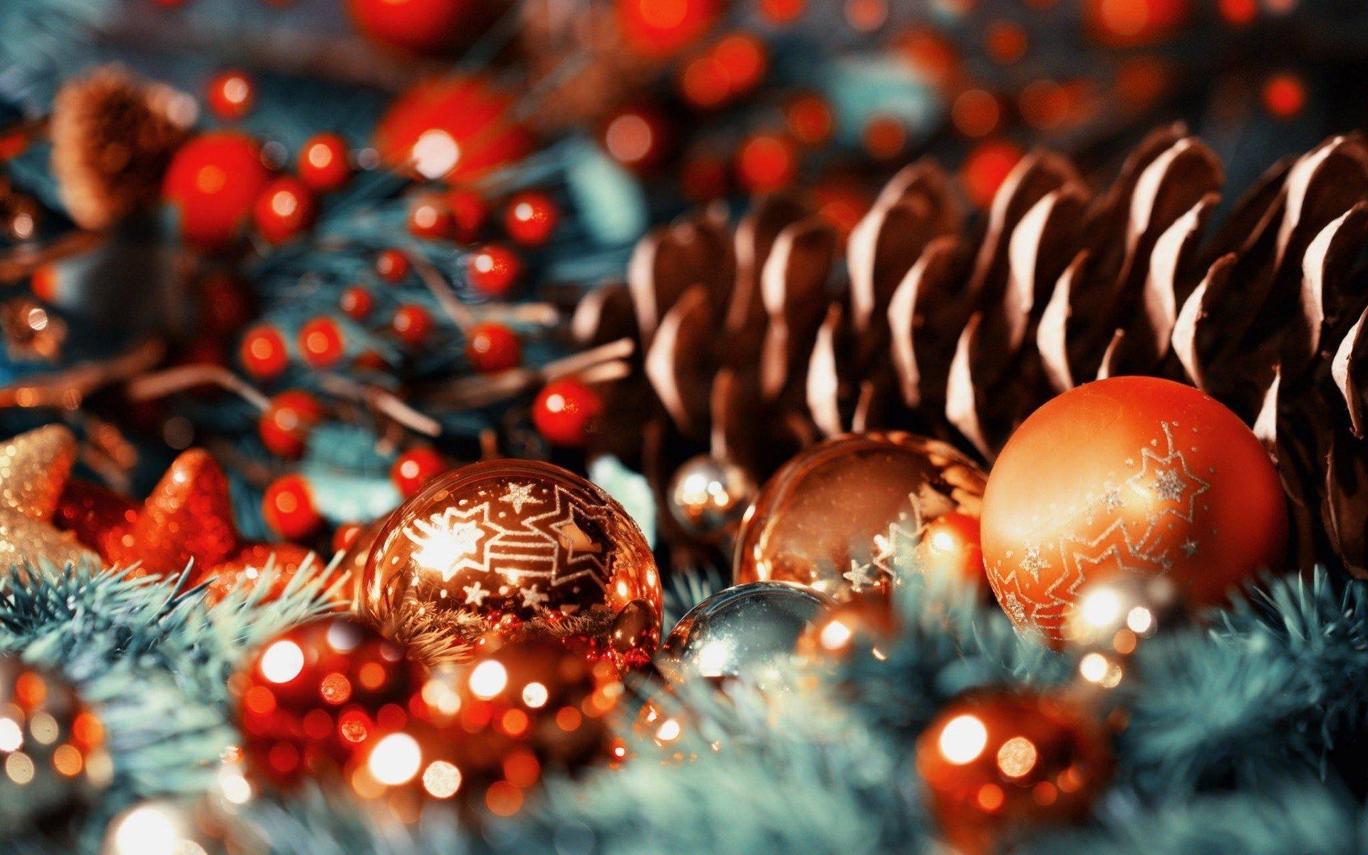 1920 x 1200 · jpeg - Christmas, Christmas ornaments, Bokeh, Depth of field, Pine cones HD ...