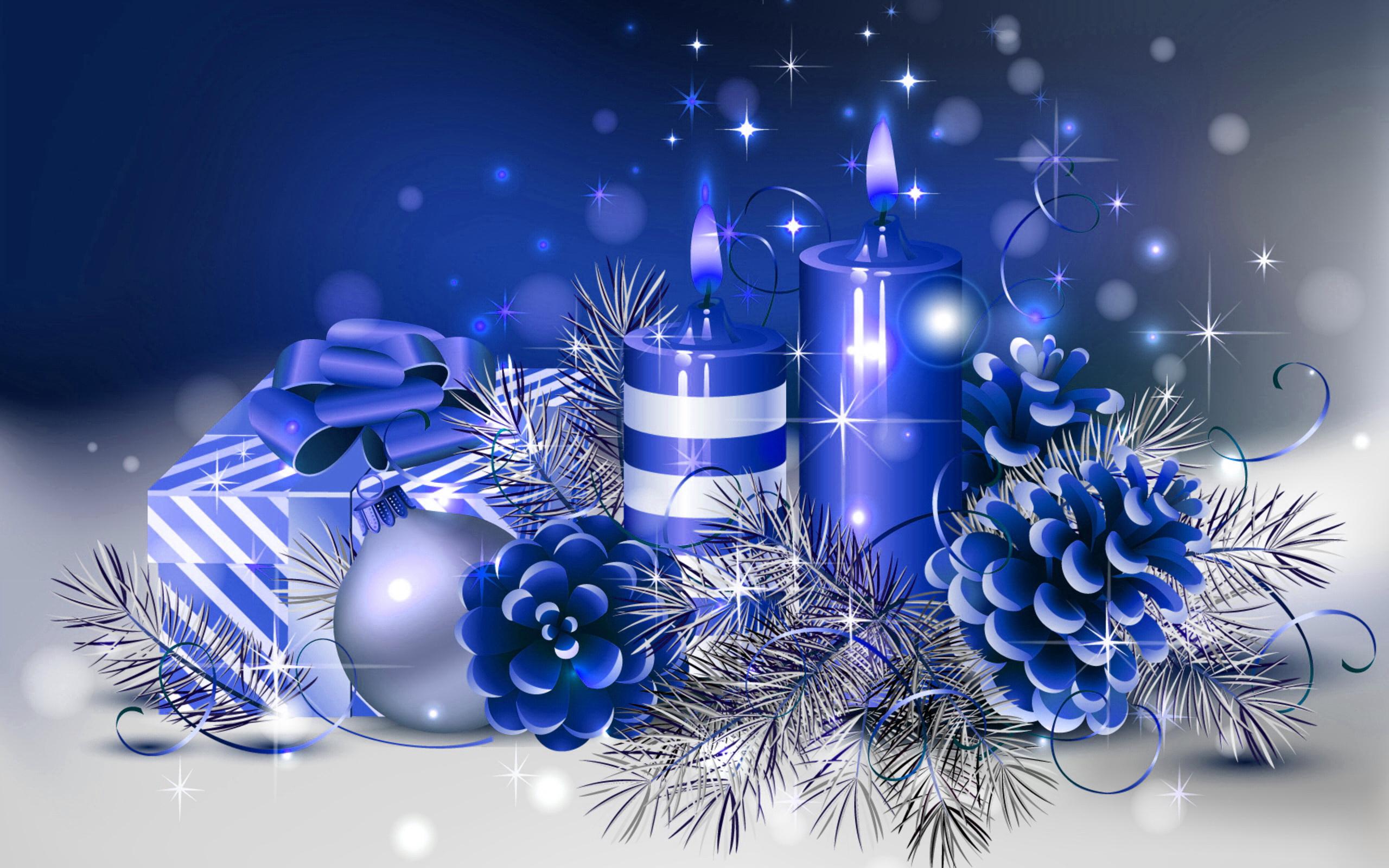 2560 x 1600 · jpeg - Blue Christmas Wallpaper HD | PixelsTalk