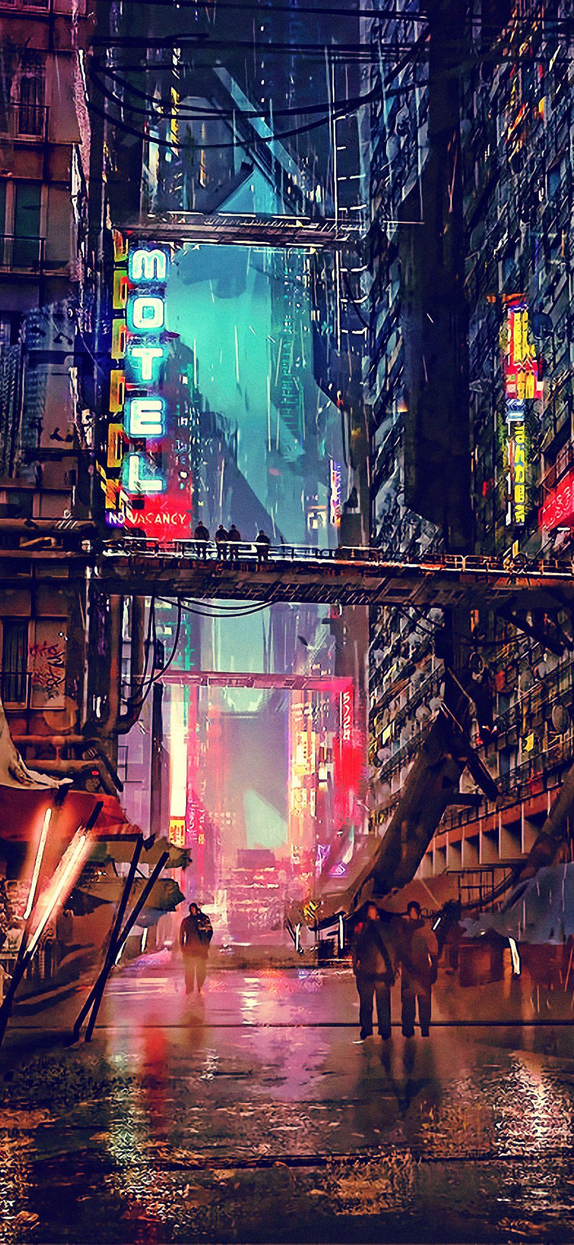 1125 x 2436 · jpeg - Cyberpunk City Android Wallpapers - Wallpaper Cave