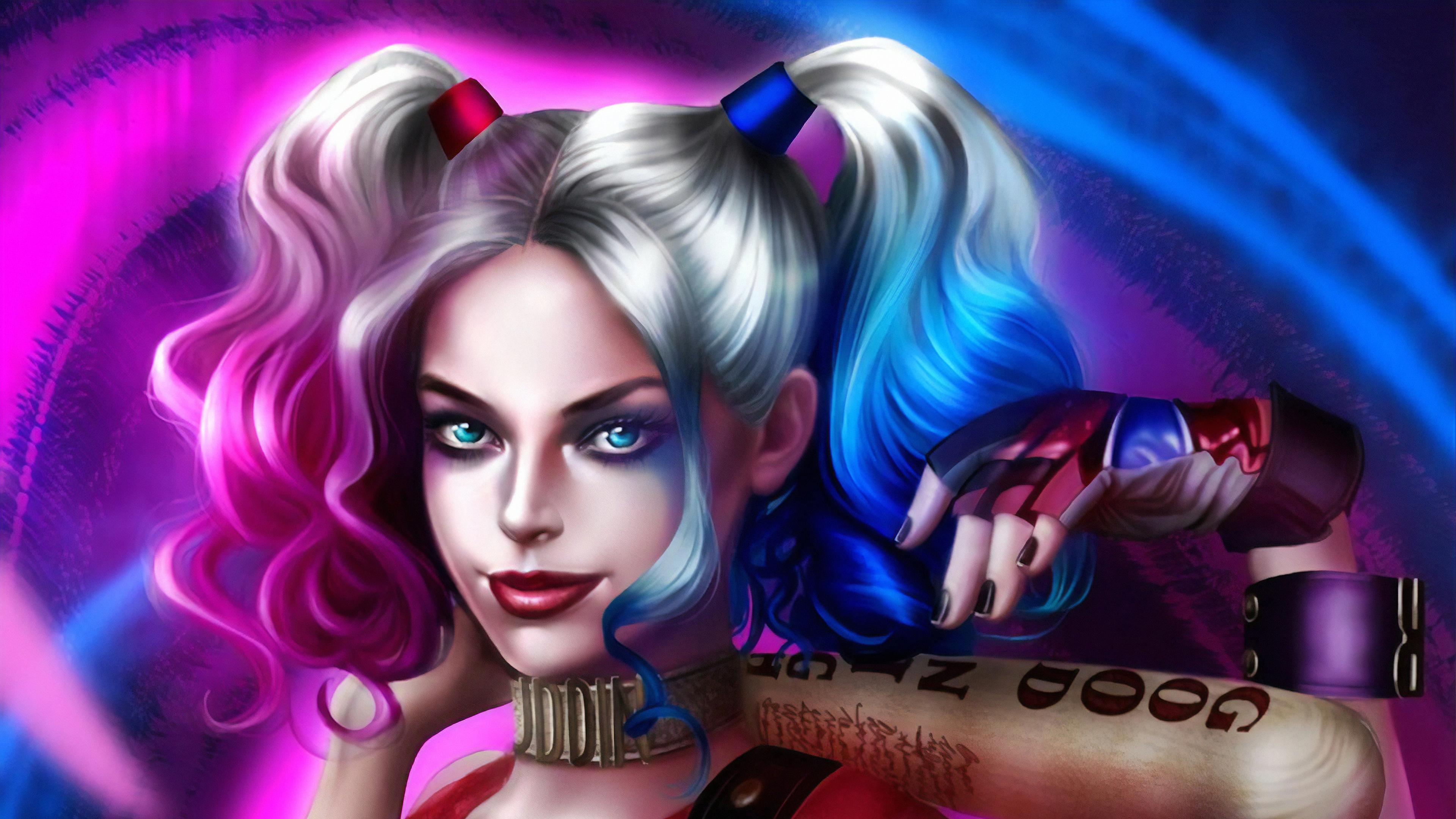 3840 x 2160 · jpeg - Harley Quinn Newart, HD Superheroes, 4k Wallpapers, Images, Backgrounds ...