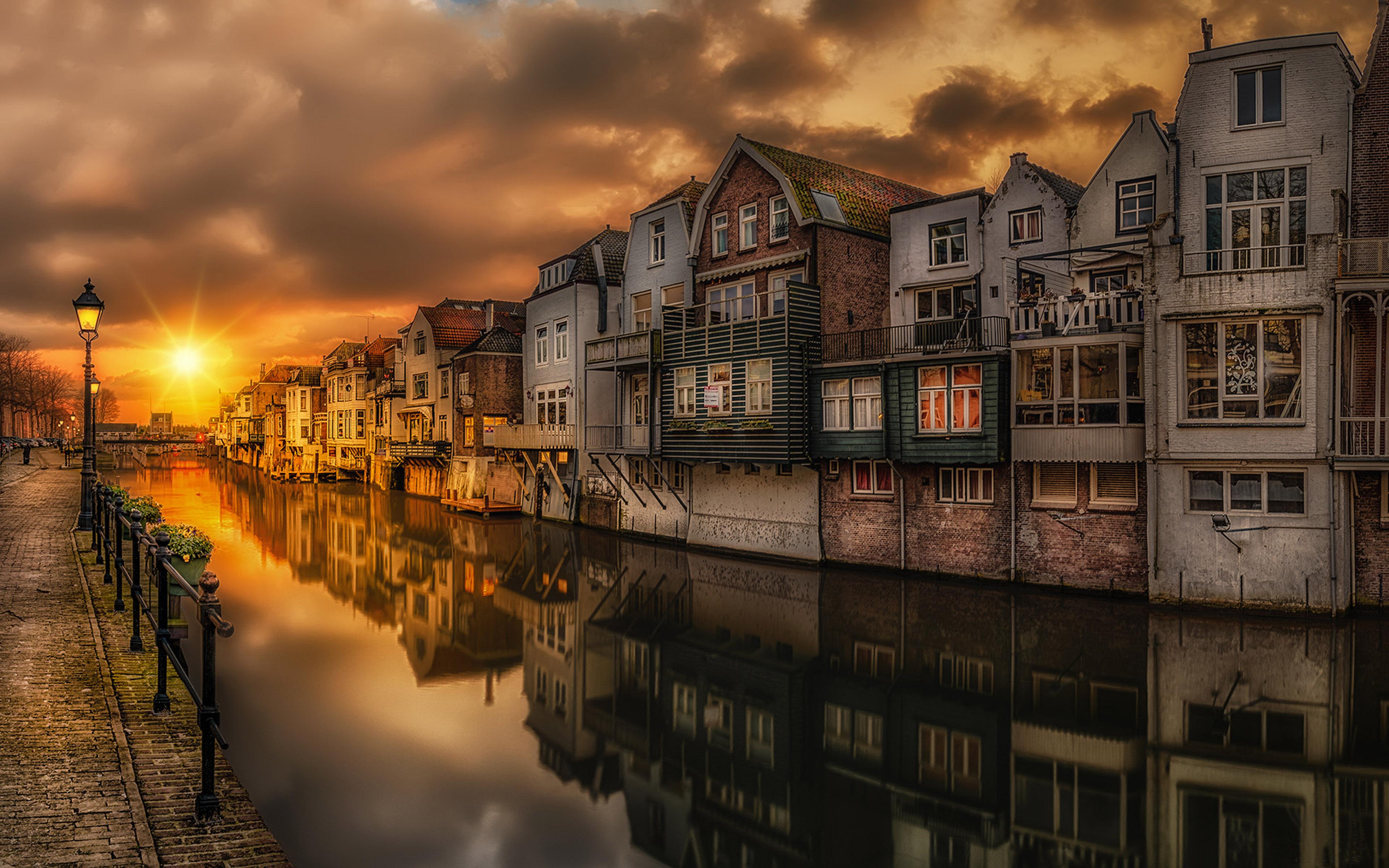 3840 x 2400 · jpeg - Sunset In Gorinchem Steenenhoek Canal Netherlands Landscape Photography ...