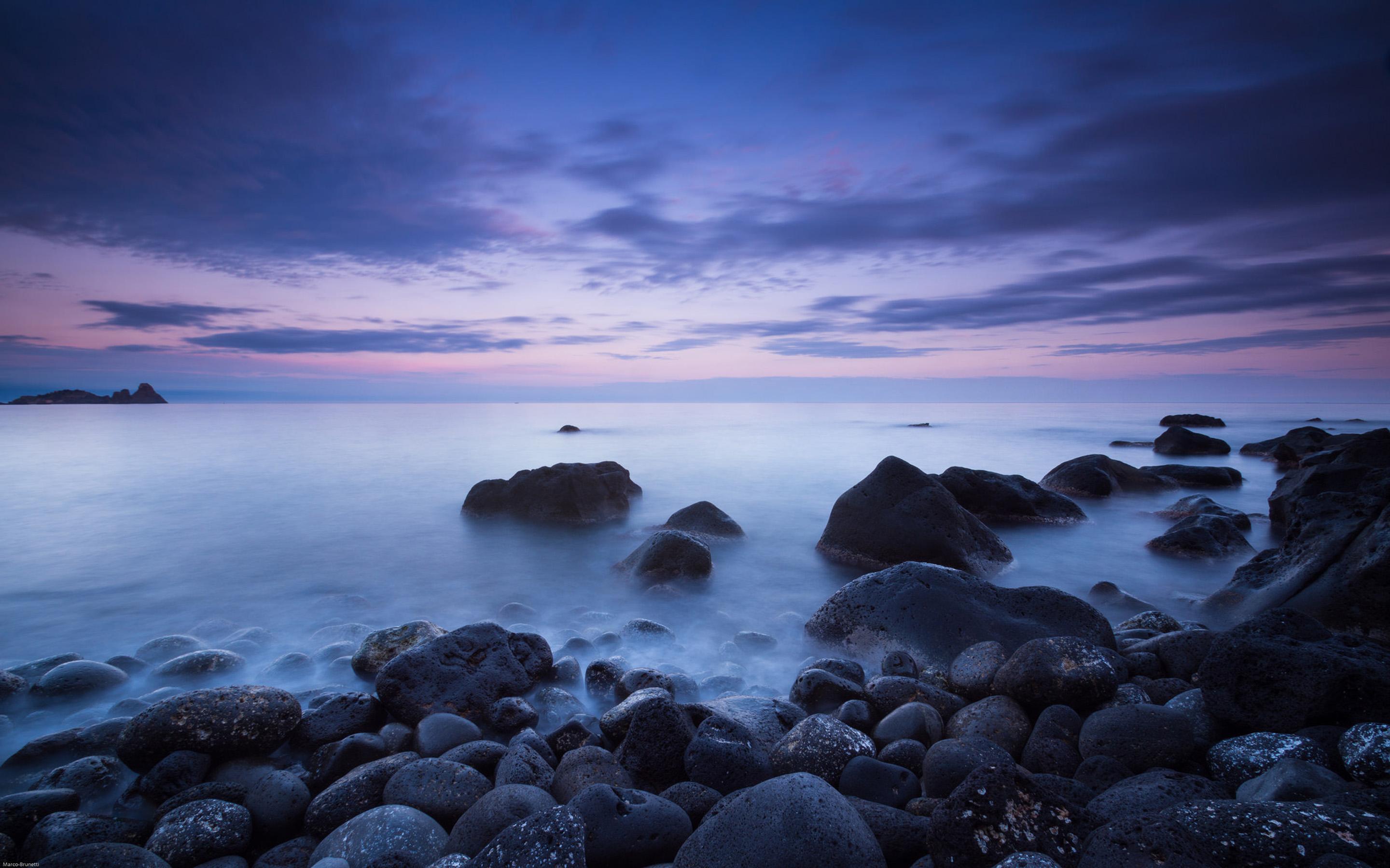 2880 x 1800 · jpeg - Italy Aci Catena Sea Coast With Rocks, Calm Sea, Dark Cloud Desktop Hd ...