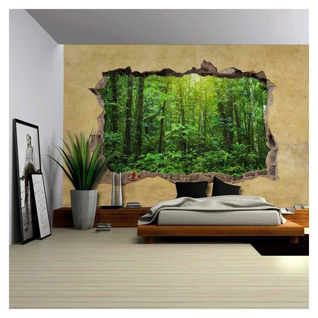 1060 x 1060 · jpeg - wall26 Tropical Rain Forest Viewed through a Broken Wall - Large Wall ...