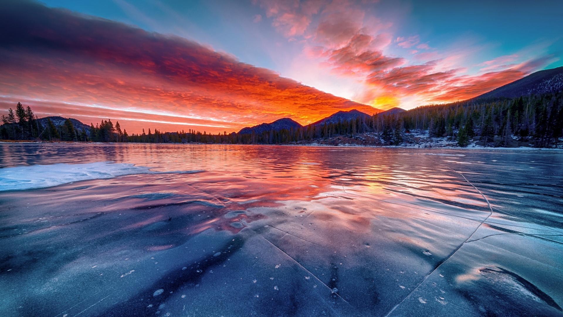 1920 x 1080 · jpeg - Download 1920x1080 wallpaper frozen lake, sunset, winter, skyline ...