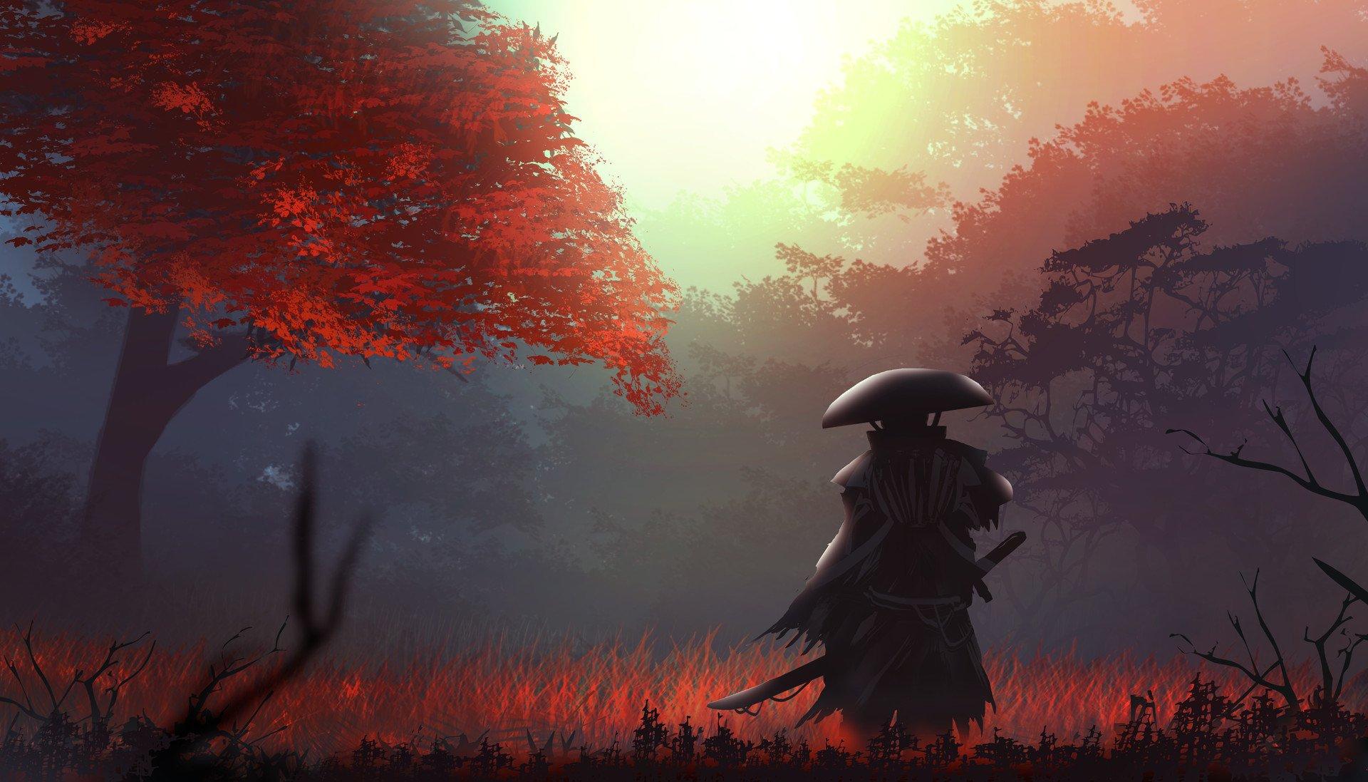 1920 x 1097 · jpeg - Samurai in Autumn HD Wallpaper | Background Image | 1920x1097