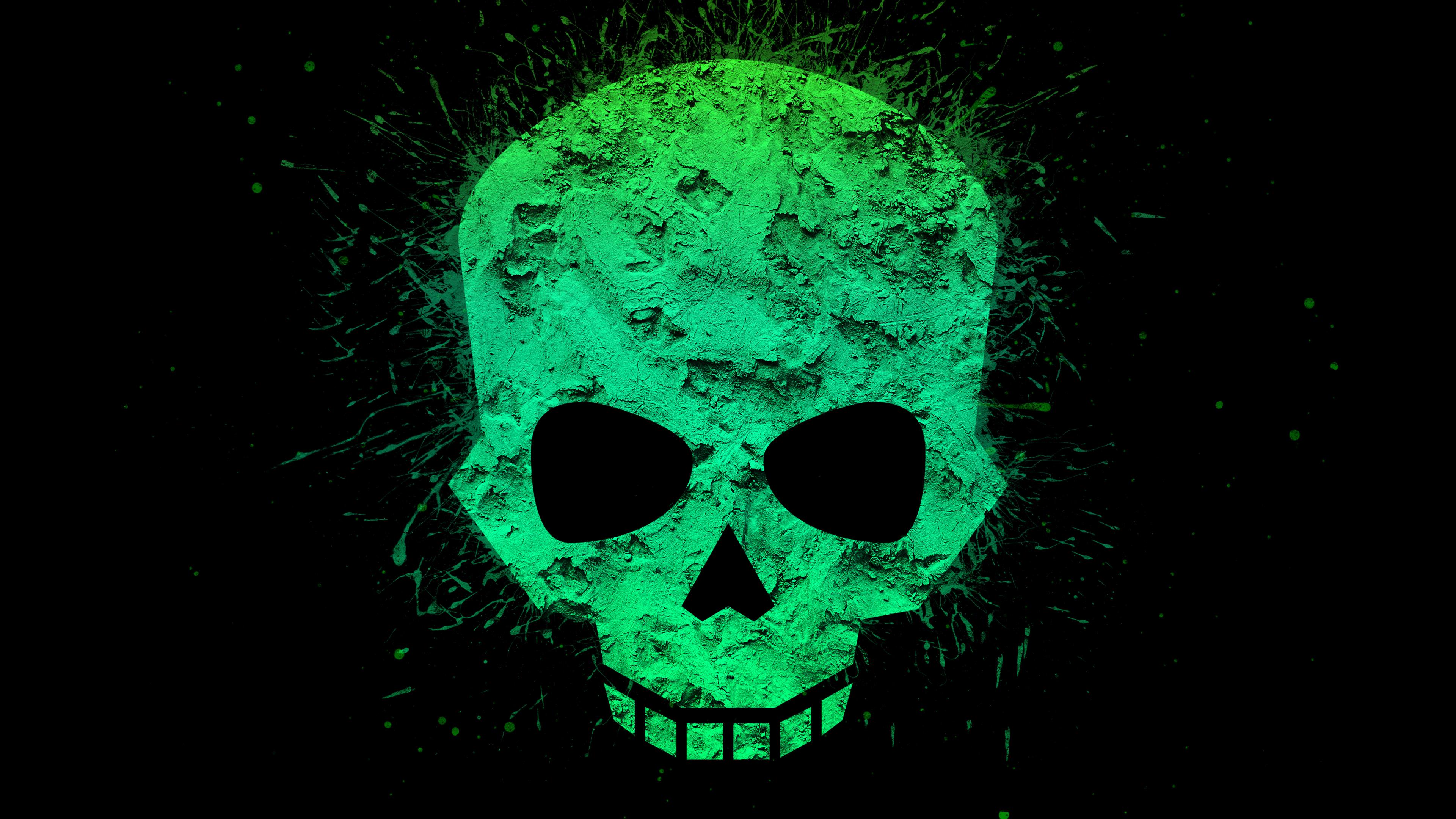 3840 x 2160 · jpeg - Green Skull 4k, HD Artist, 4k Wallpapers, Images, Backgrounds, Photos ...
