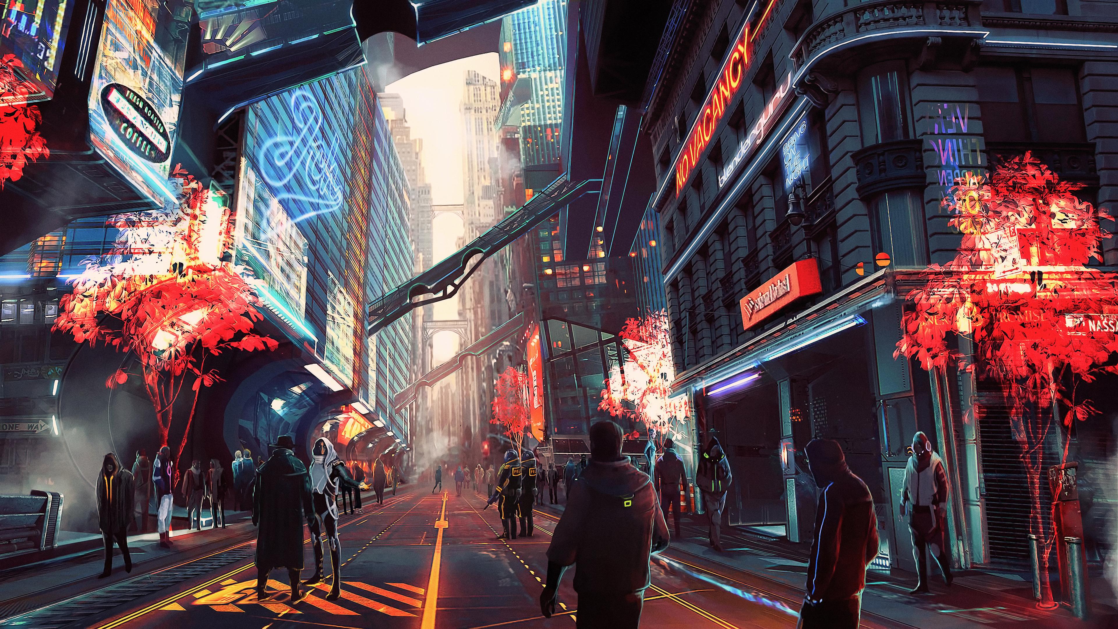 3840 x 2160 · jpeg - Cyberpunk City Future Digital Art, HD Artist, 4k Wallpapers, Images ...