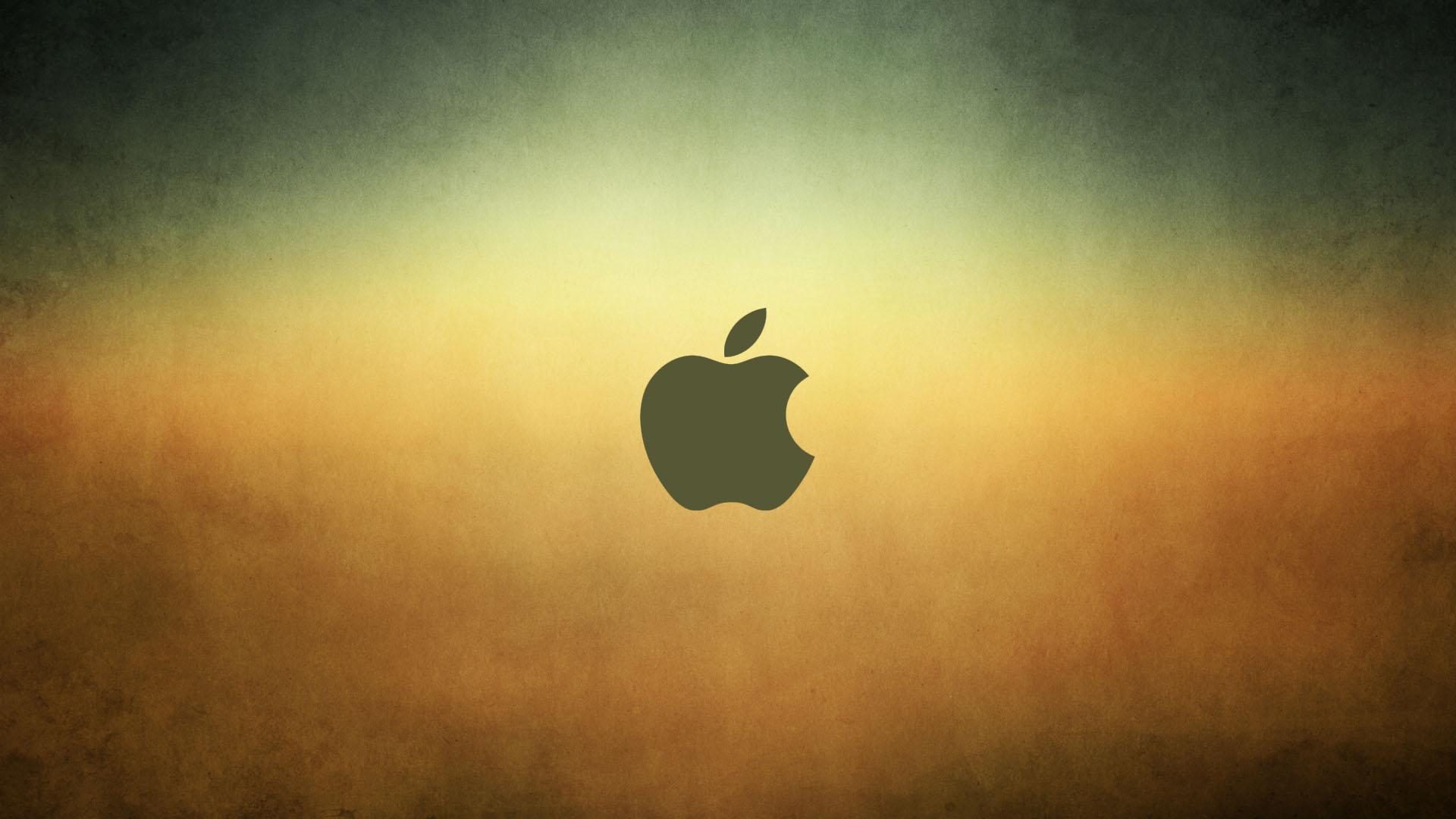 1920 x 1080 · jpeg - Wallpaper gratis del logo de Apple, en fondo amarillo, en HD.