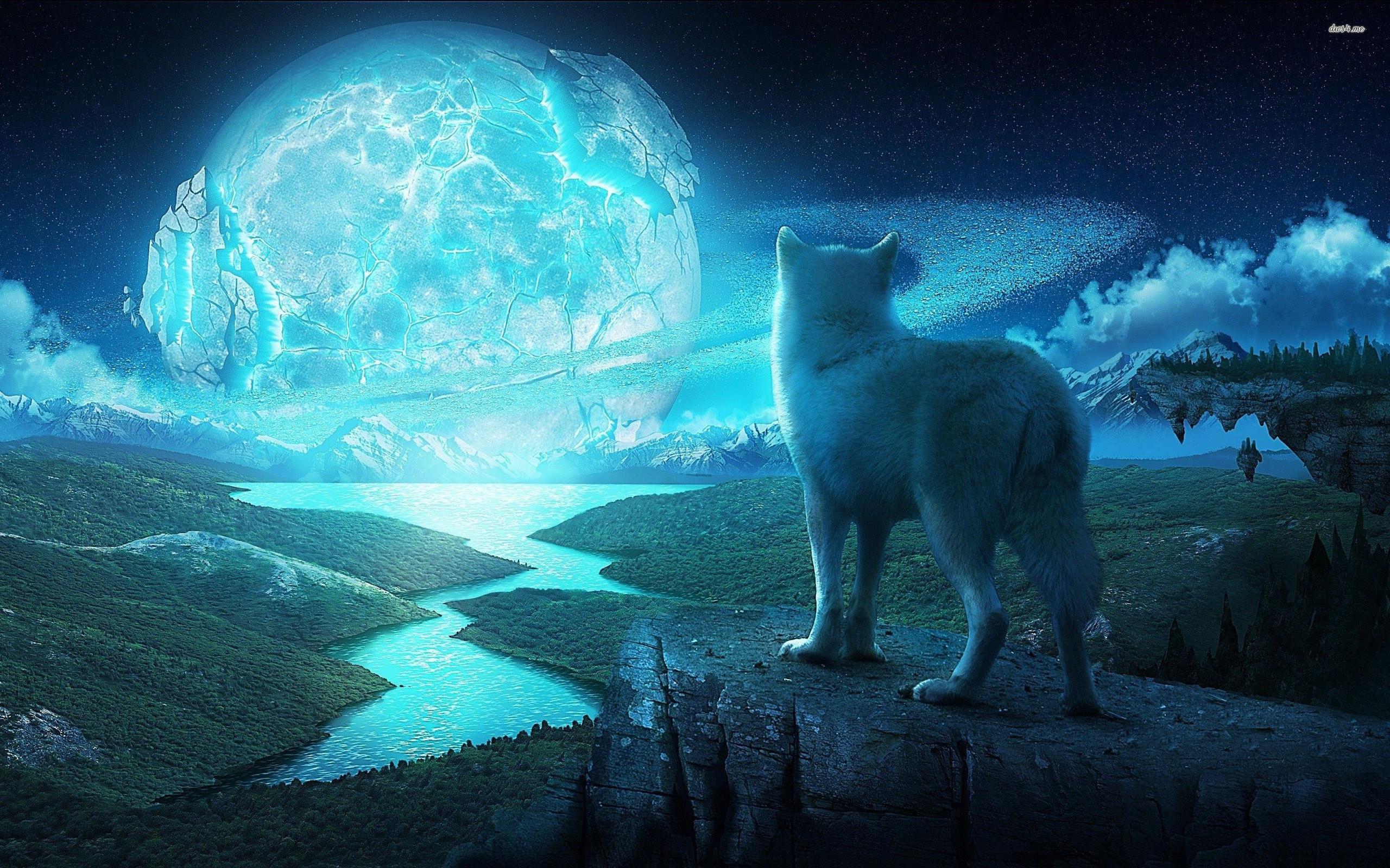 2560 x 1600 · jpeg - Wolf Howling at the Moon Wallpaper (66+ images)