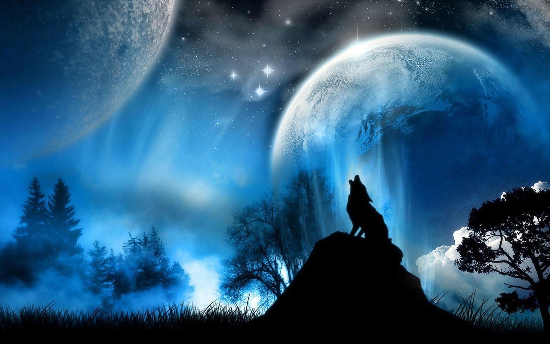 1920 x 1200 · jpeg - Wolf And Moon Wallpapers - Wallpaper Cave