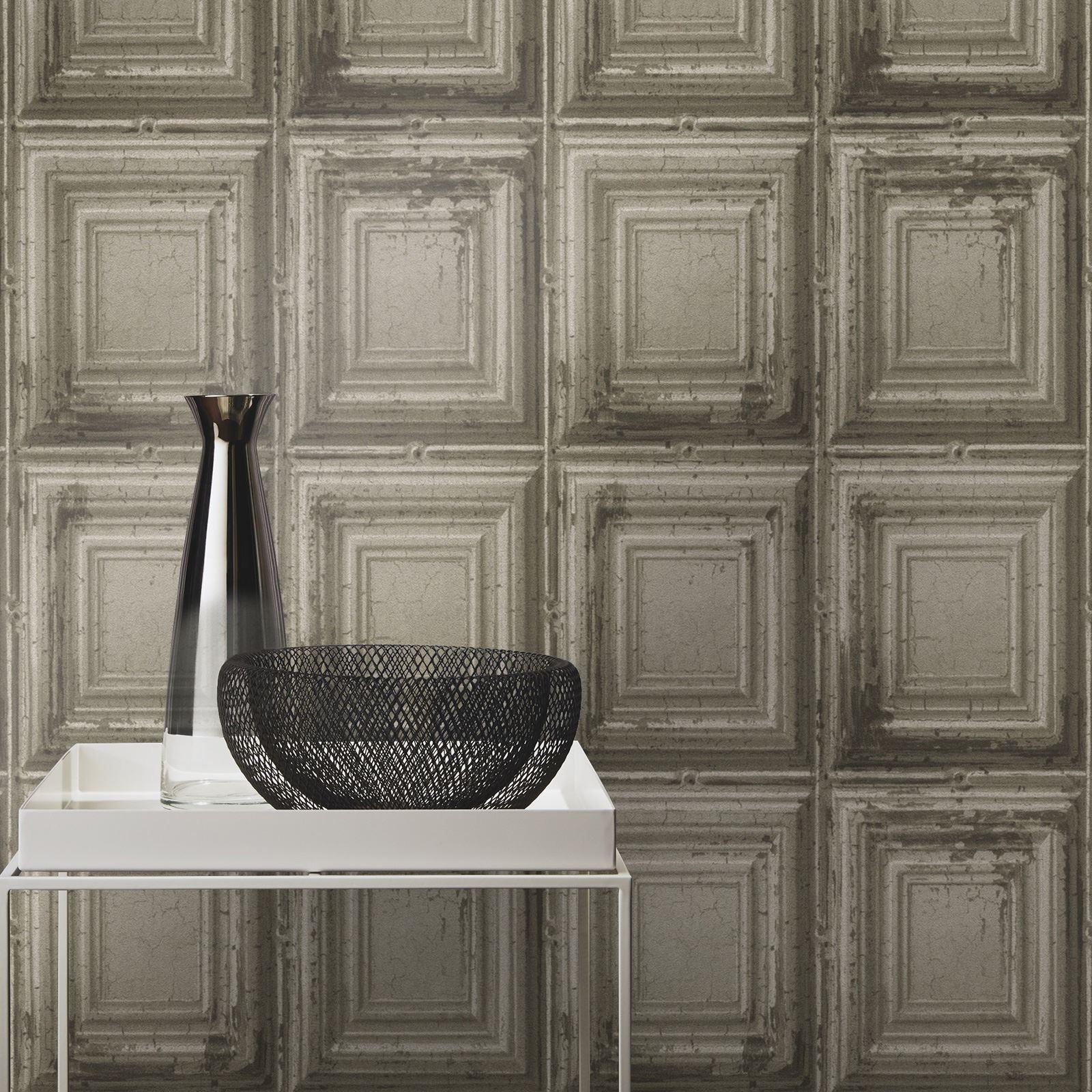 1600 x 1600 · jpeg - RASCH DISTRESSED WOOD PANEL WALLPAPER GREY / WHITE AVAILABLE FEATURE ...