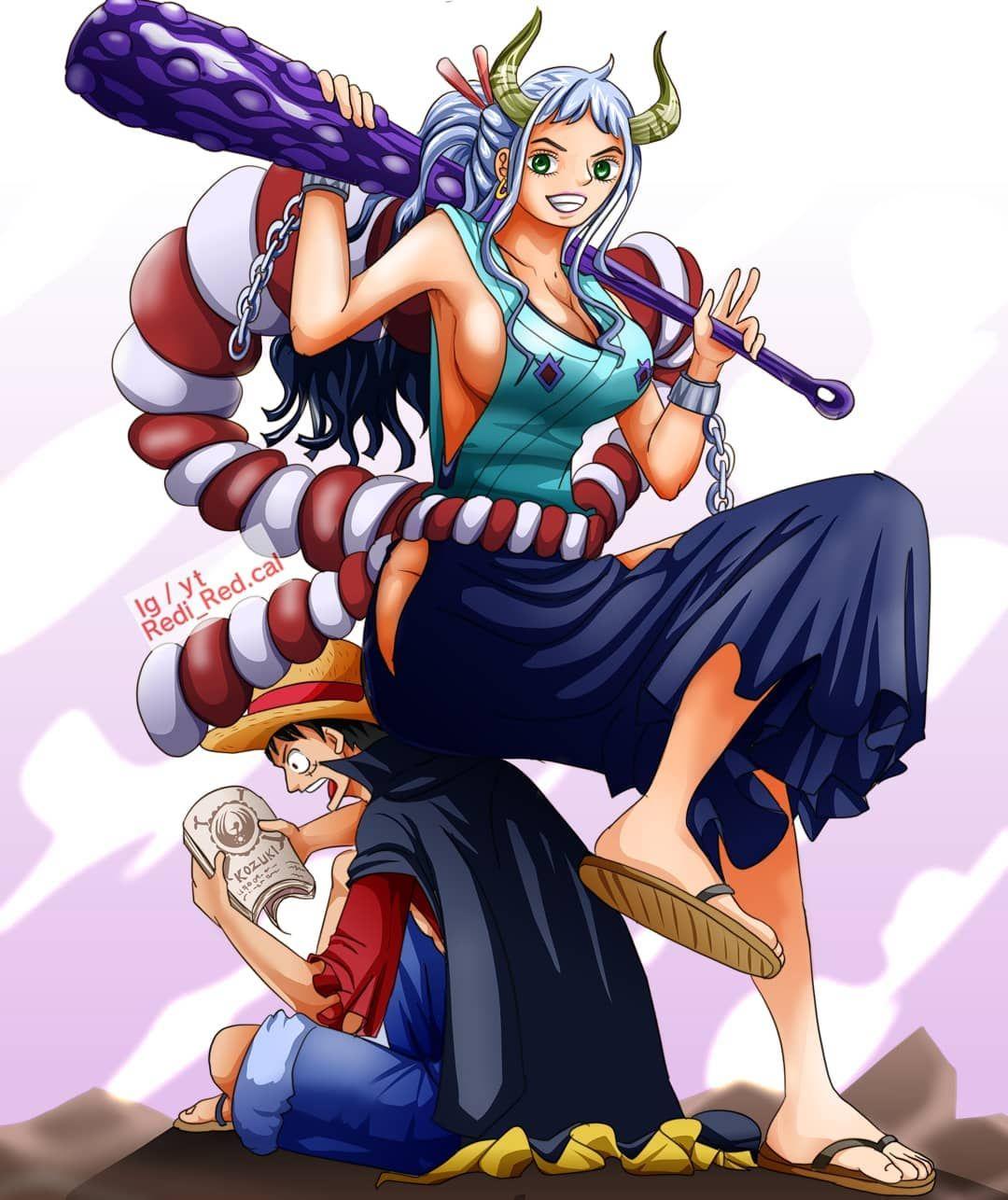 1080 x 1286 · jpeg - Yamato and Luffy | Menina anime, One piece, Garota fantasia